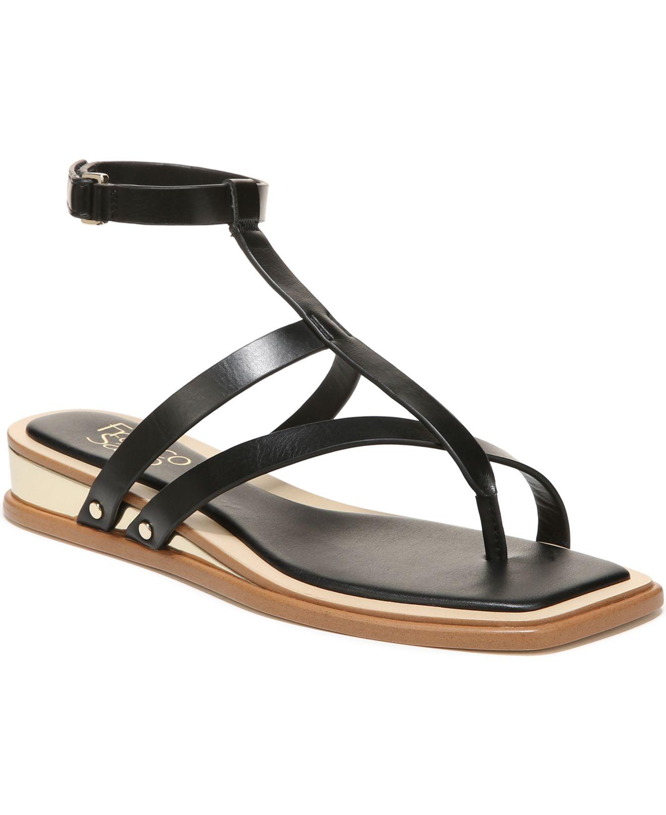 Franco Sarto Sybil Thong Sandals in Metallic | Lyst