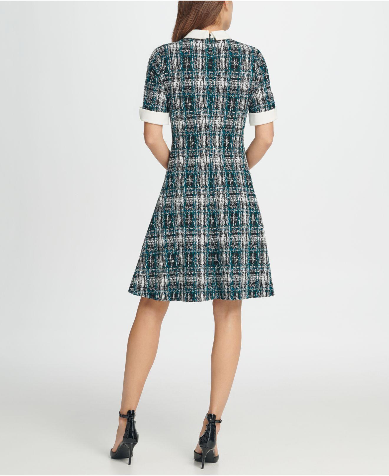 tweed dress with collar Big sale - OFF 73%