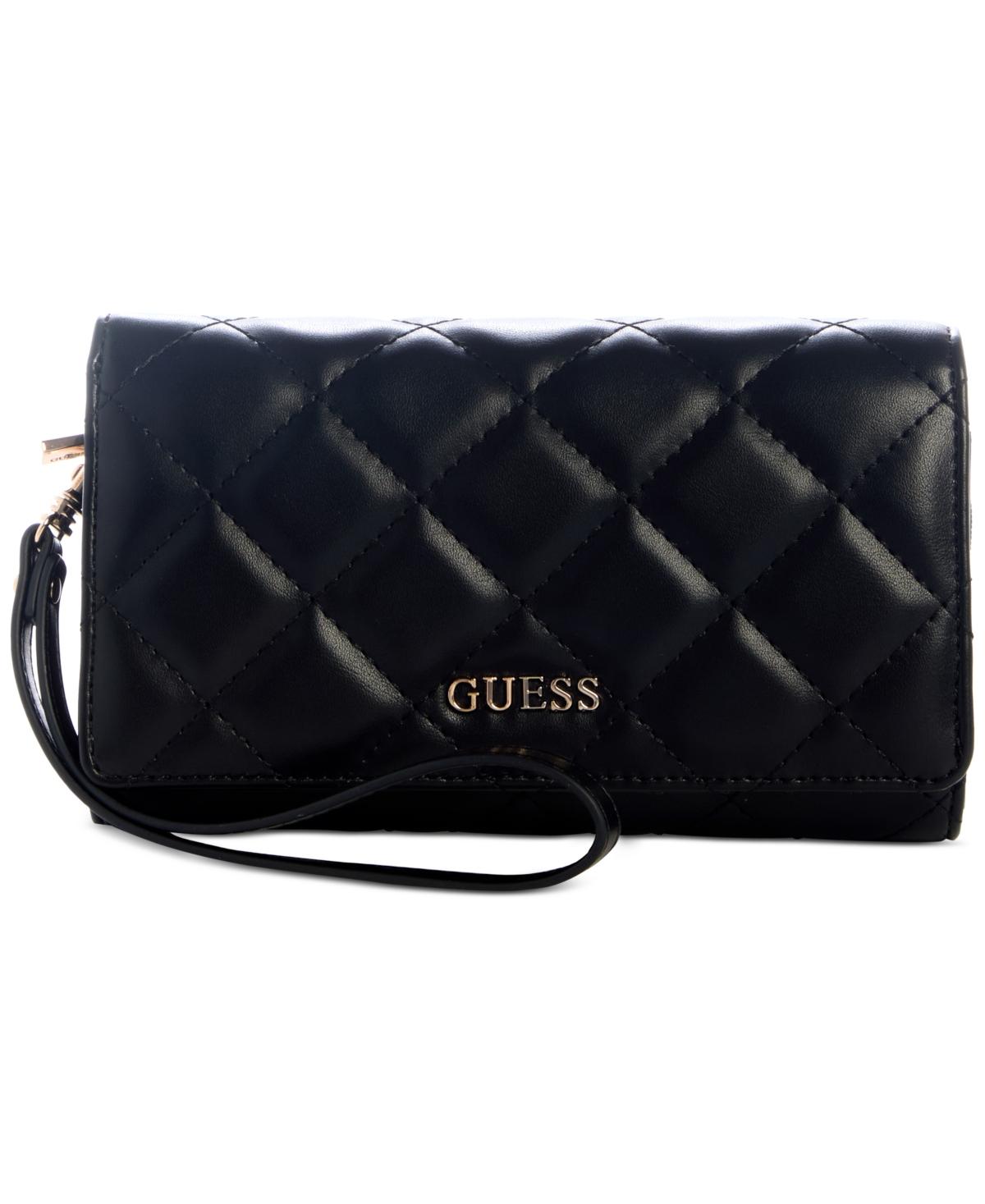 Guess Tinsley Quilted Phone Organizer Wristlet in Black Lyst