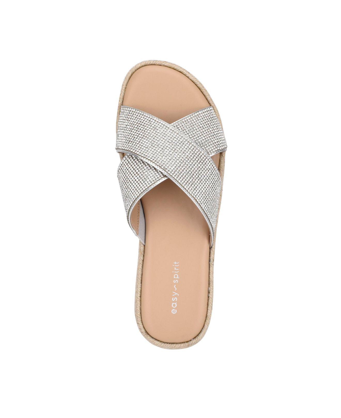 easy spirit silver sandals