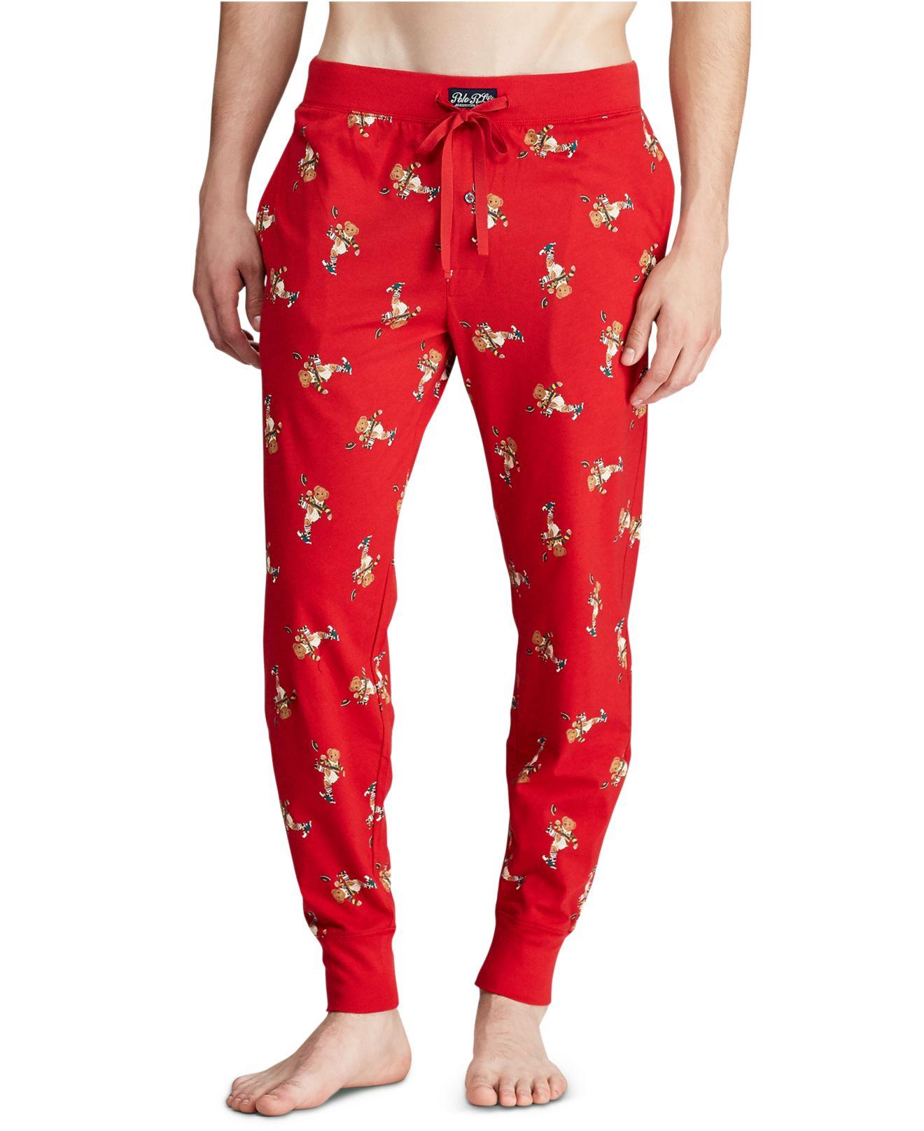 Polo Ralph Lauren Rugby Bear Pajama Joggers, Created For Macy's in Red for  Men | Lyst