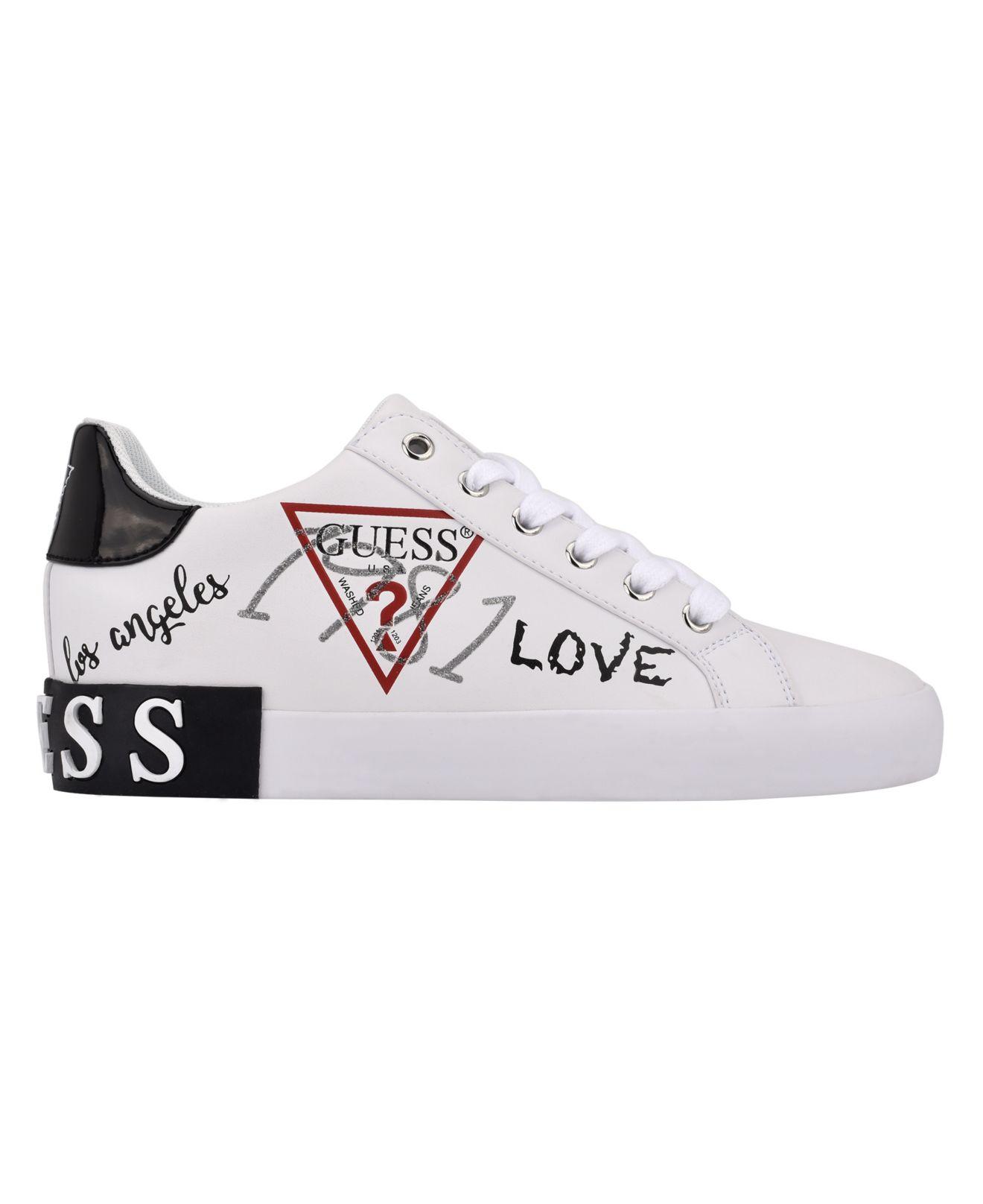 rijst Agnes Gray veronderstellen Guess Pathin Lace-up Sneakers in White | Lyst