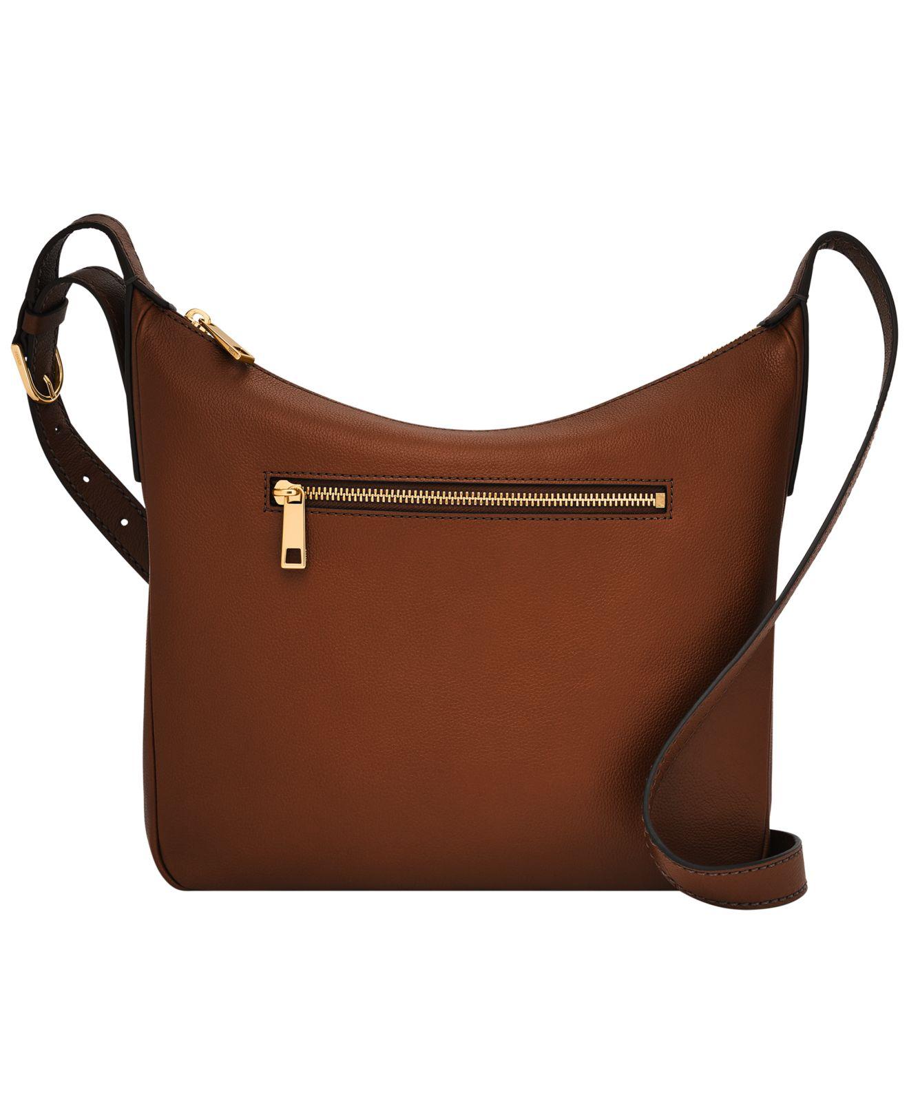 Fossil Cecilia Leather Top Zip Crossbody Bag in Brown Lyst