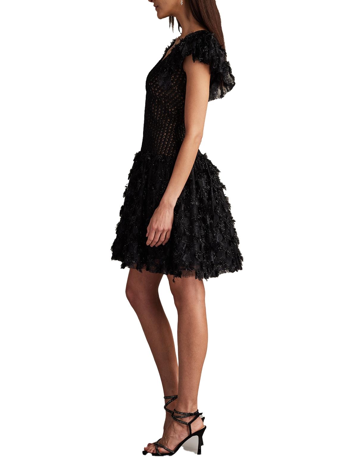 【Tadashi Shoji】Minx Flower Embellished Mini Dress Black sche24623s_black_front2.jpg