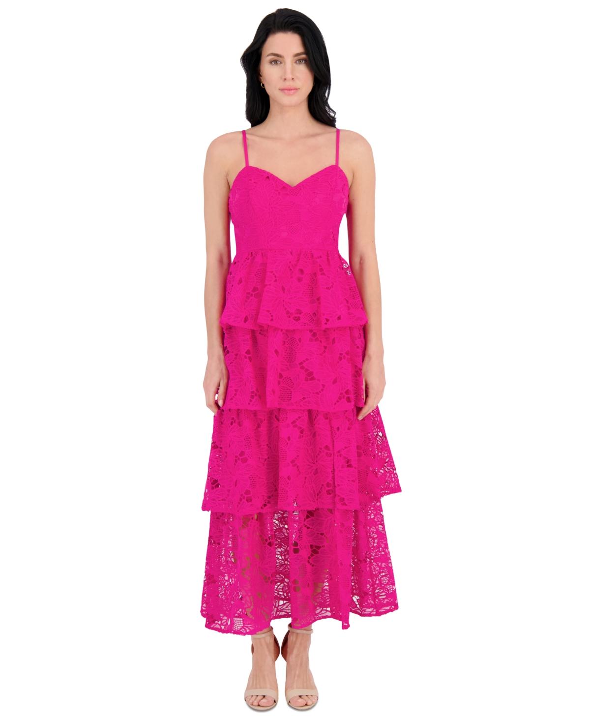 Siena Jewelry Embroidered-lace Ruffle-tiered Dress in Pink Lyst