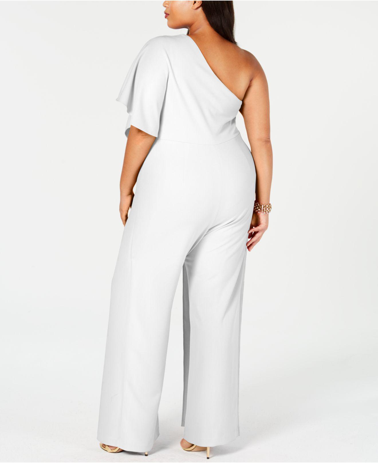 White Drape One Shoulder Jumpsuit