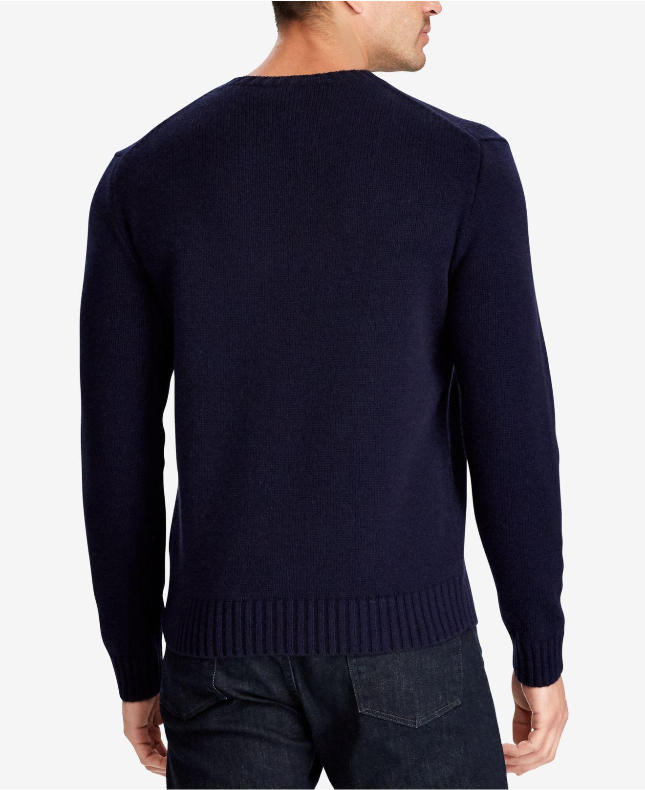 Polo Ralph Lauren Wool Men's Big & Tall Iconic Polo Bear Sweater 