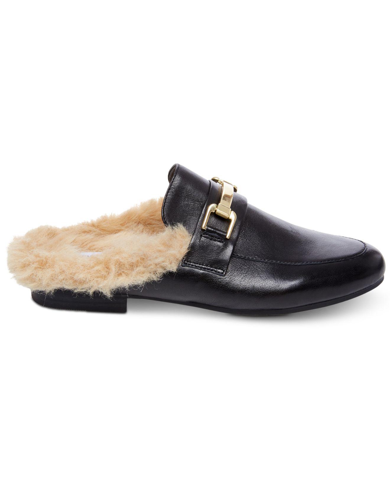 khloe black leather mule