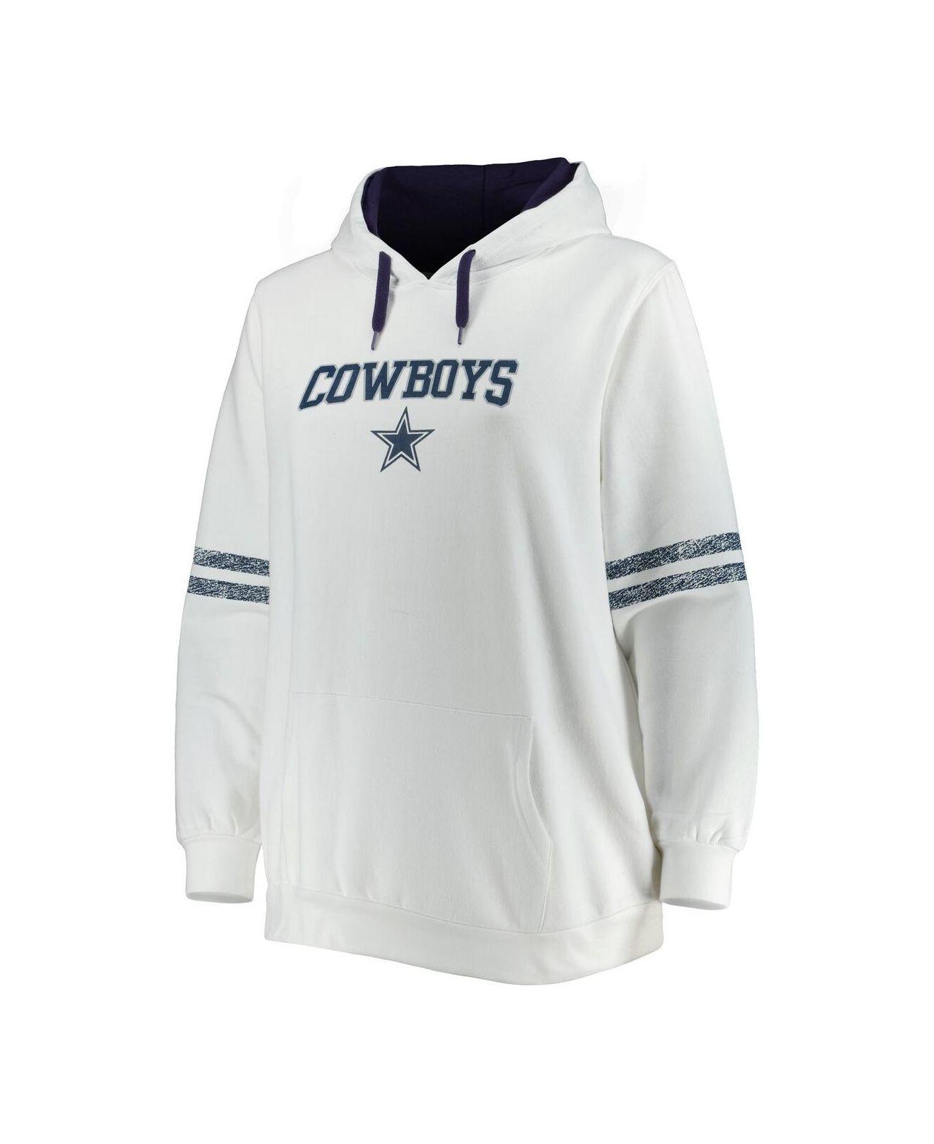 Profile Dak Prescott White, Navy Dallas Cowboys Plus Size Name And Number  Pullover Hoodie
