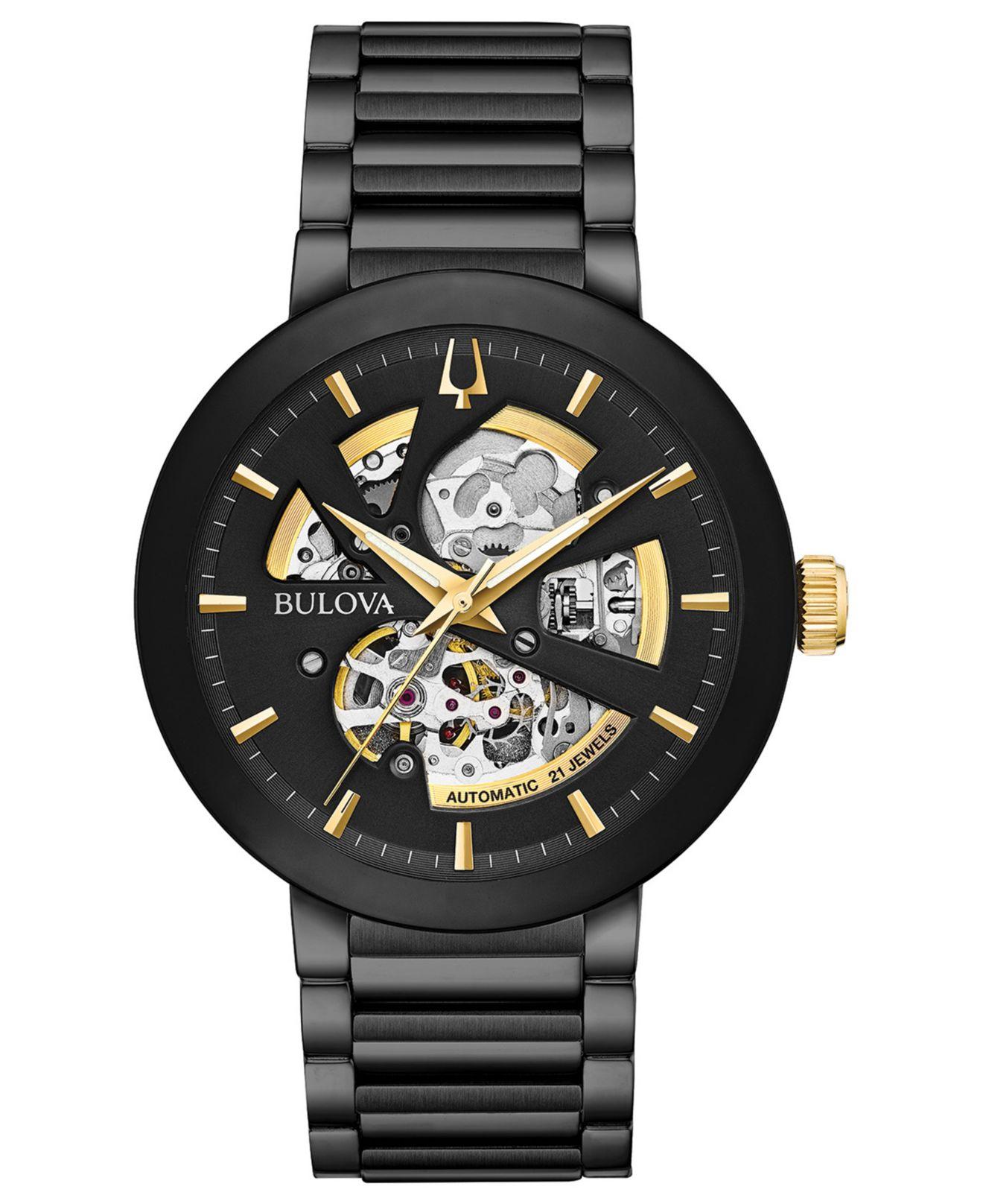 Bulova Futuro Black Stainless Steel Bracelet Watch 42mm for Men - Lyst