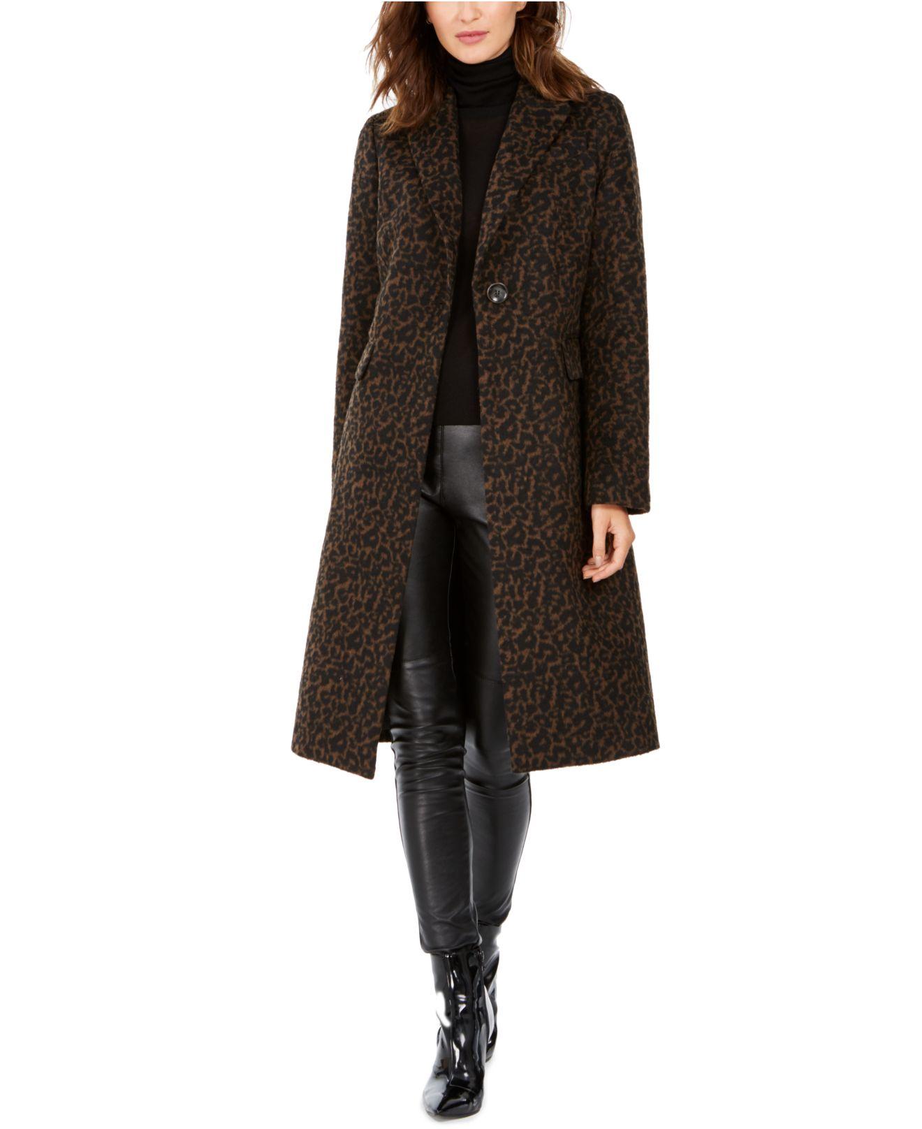 tahari leopard coat