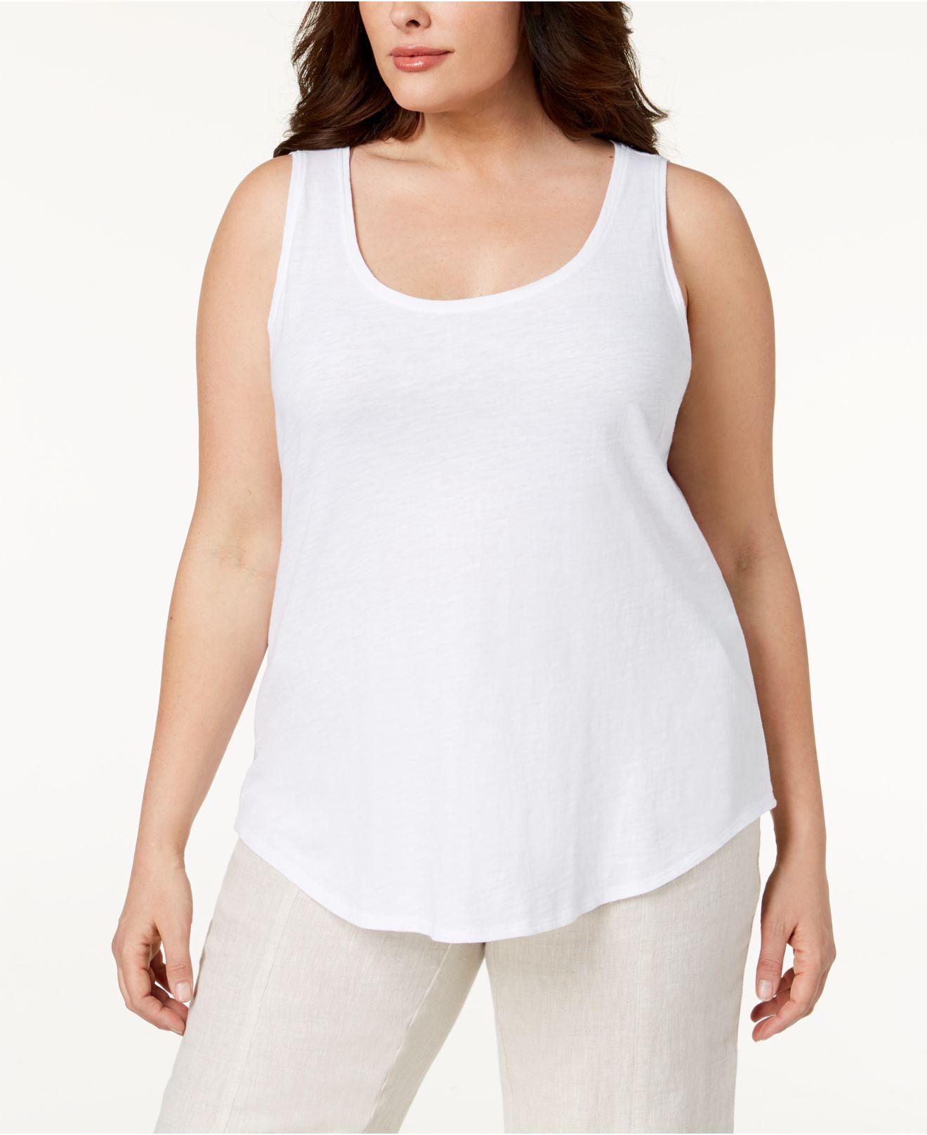 plus size white tank top