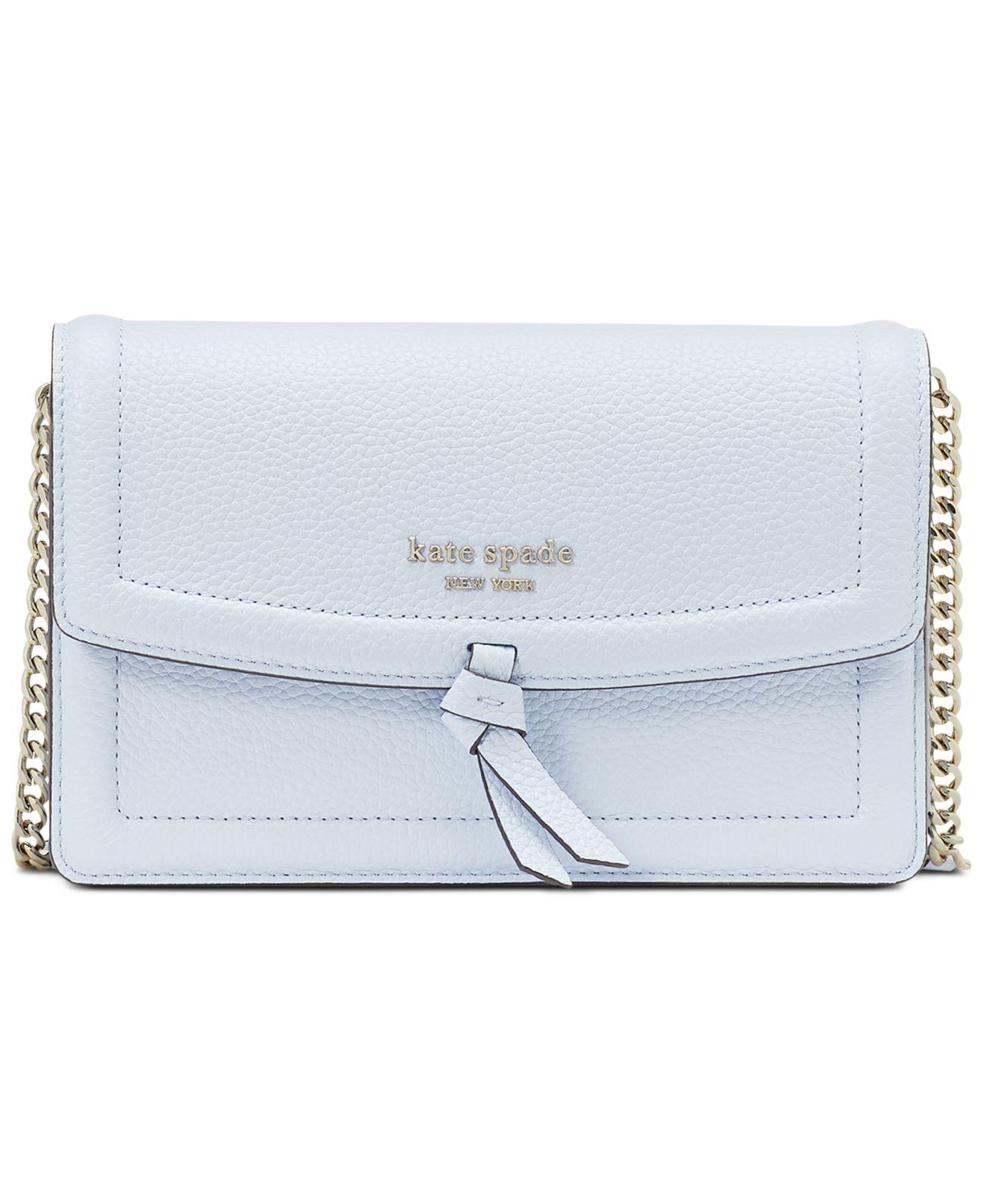 Kate Spade Knott Pebbled Leather Flap Crossbody in Blue Lyst