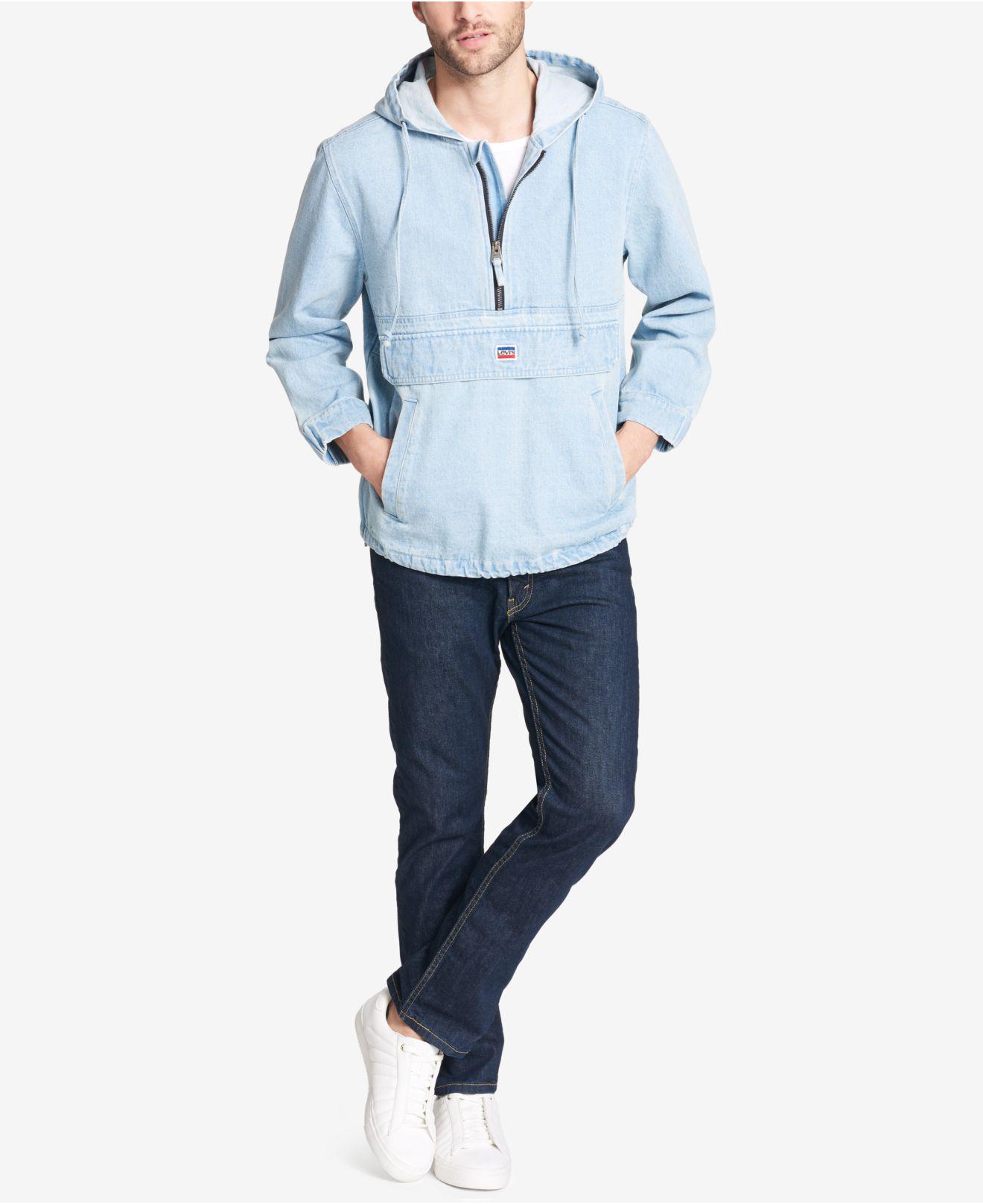 Levi's Denim Pullover Hoodie in Blue for Men | Lyst