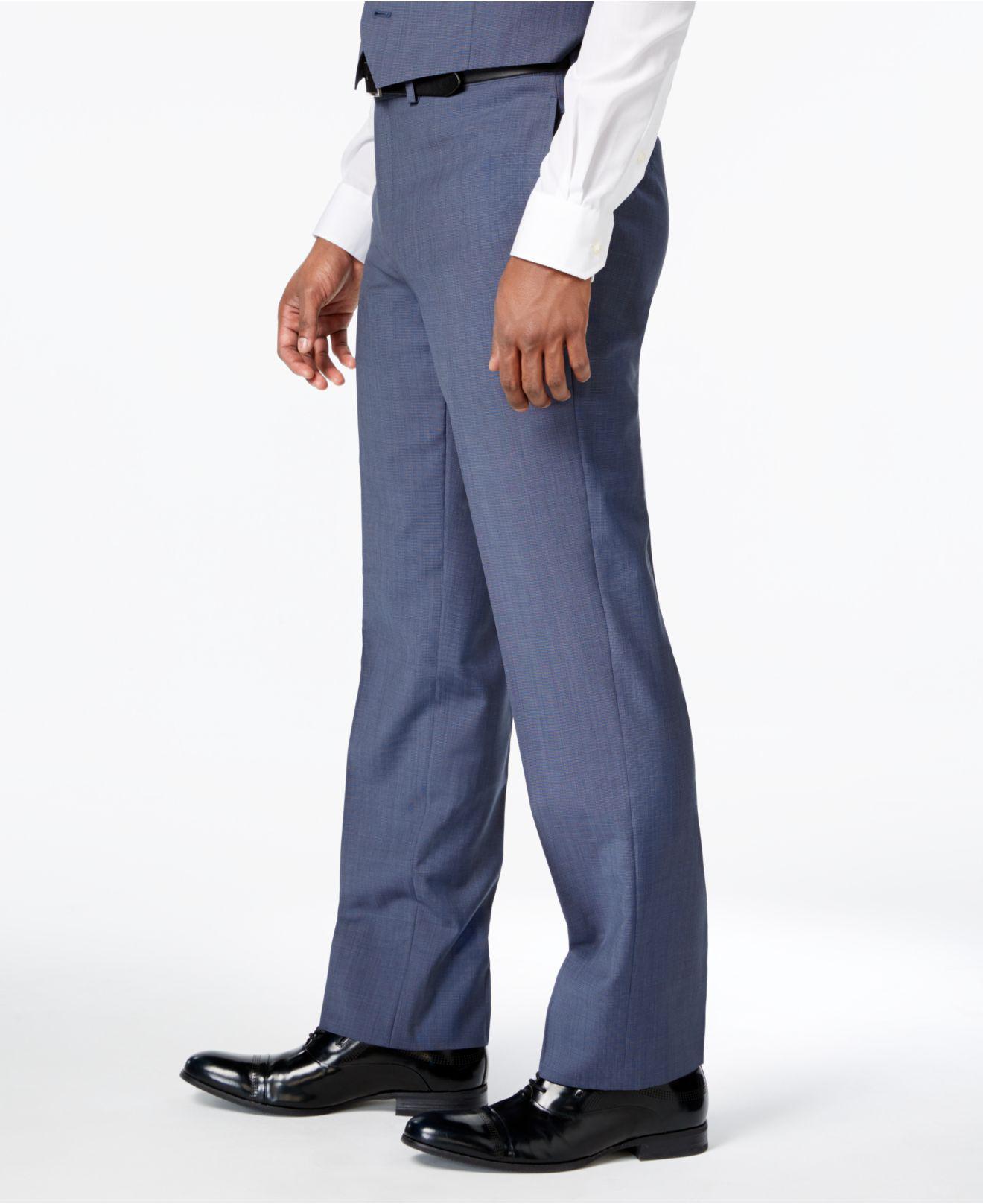 Calvin Klein Men's Extra-slim Fit Light Blue Neat Vested Suit for