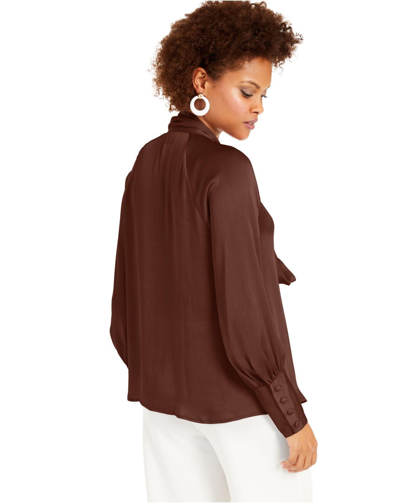 Tie-neck Satin Blouse, Created 