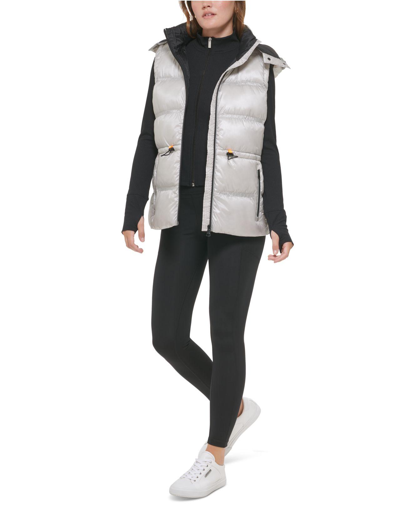 Calvin Klein Double-quilted Hooded Vest in Black | Lyst