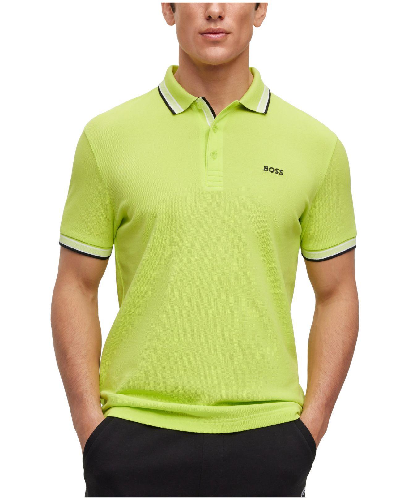 BOSS by HUGO BOSS Logo Cotton Polo Shirt in Green for Men | Lyst