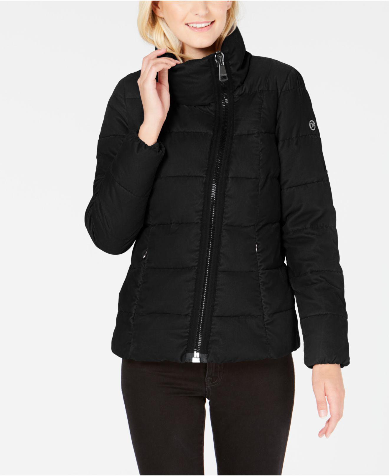 calvin klein hooded velvet puffer coat
