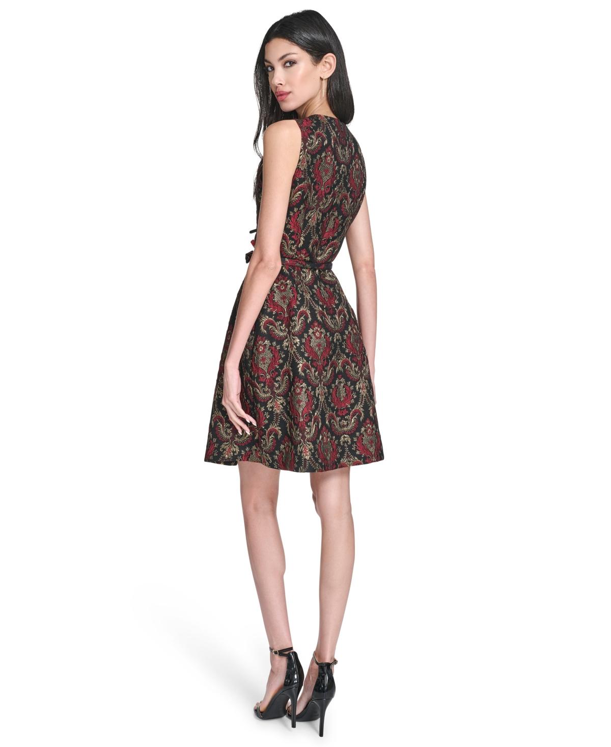 green emerald velvet dress Vince Camuto Women's PTD Scuba Fit & Flare Dress, Lavender at Amazon  Women's Clothing store main image 1