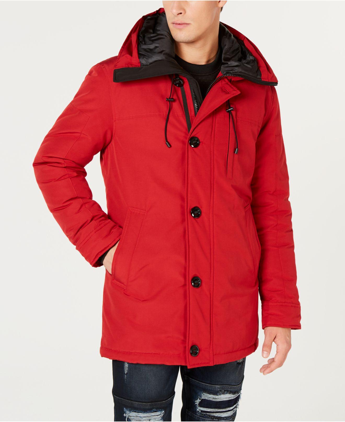 guess men's hooded parka