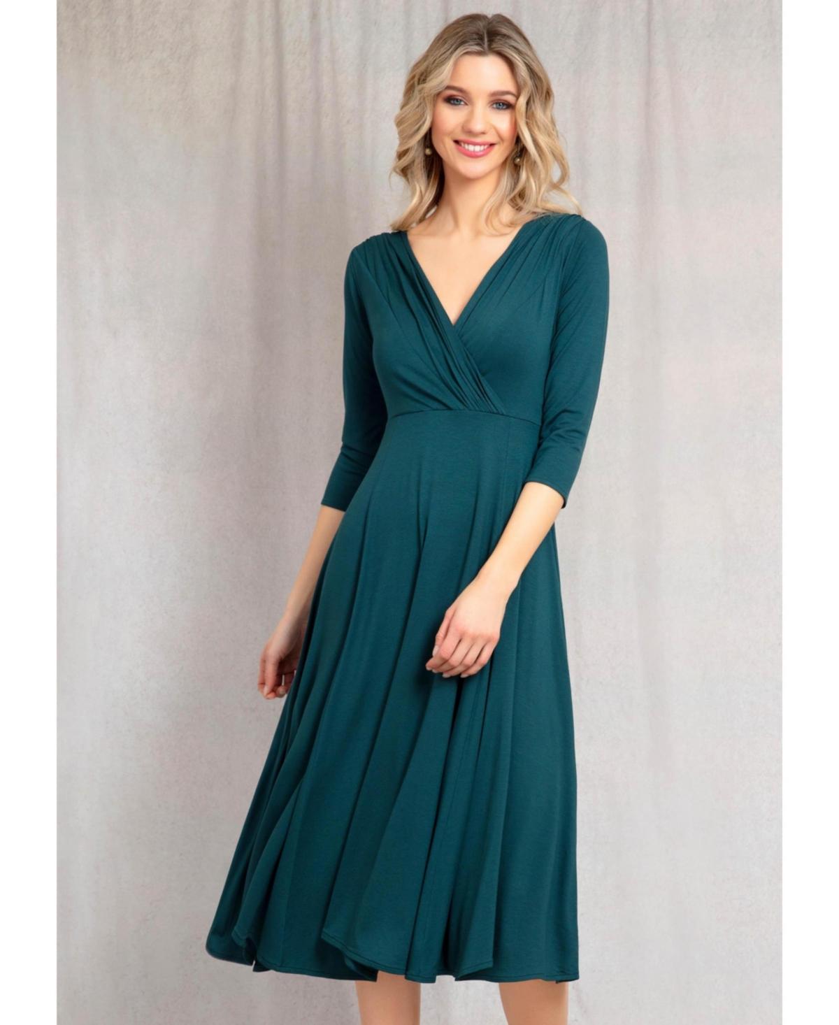 silkfred bridesmaid dresses Royal Blue Illusion V-Neck Lace 3/4 Sleeves Mother Of The Bride Dress