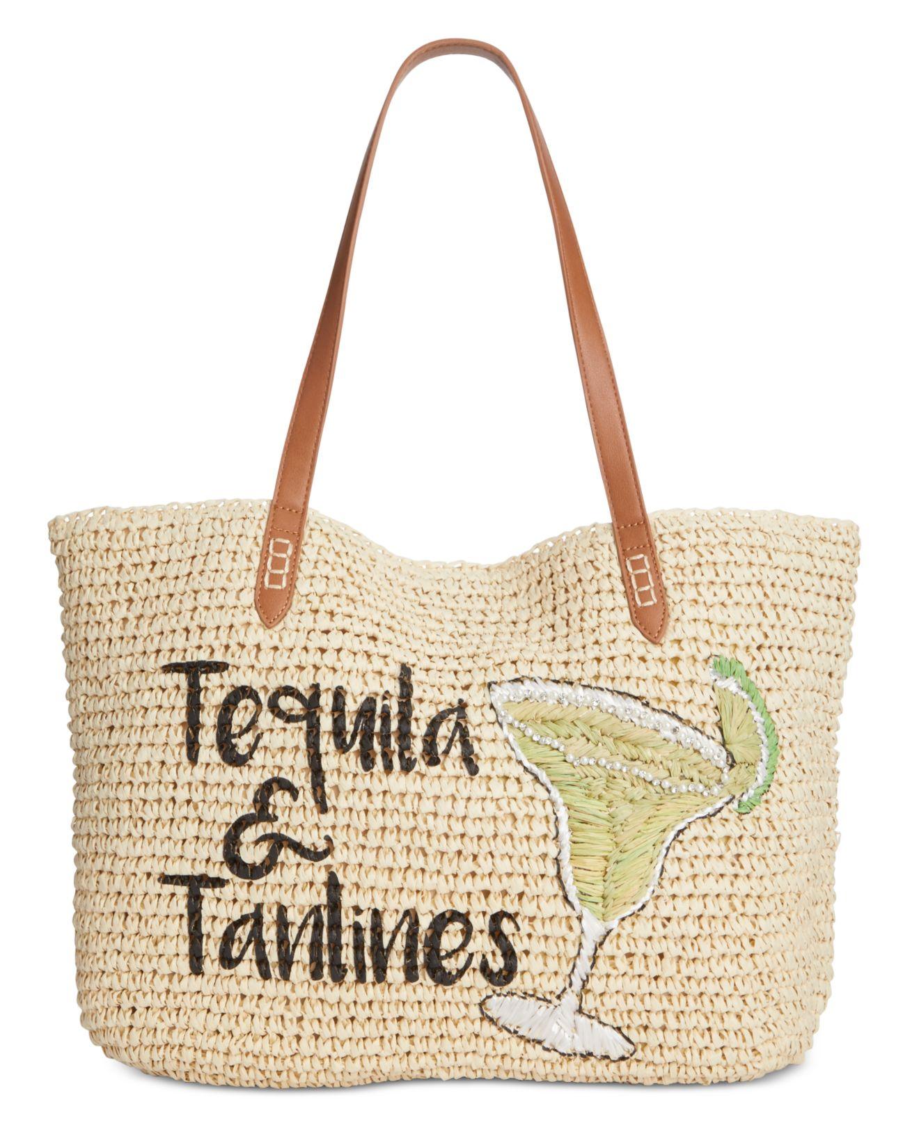 macys straw tote