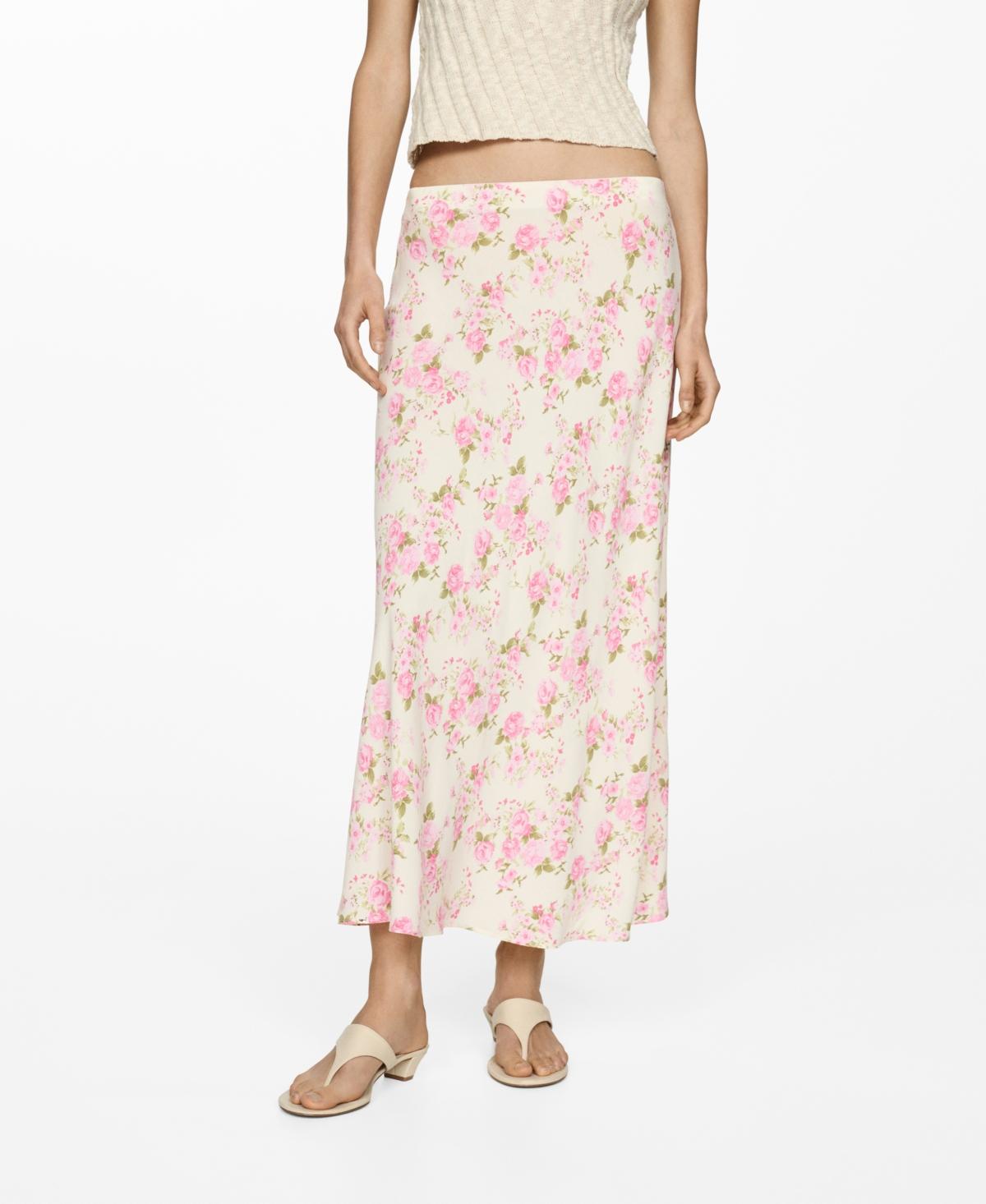 Mango Floral Midi Skirt in Pink Lyst