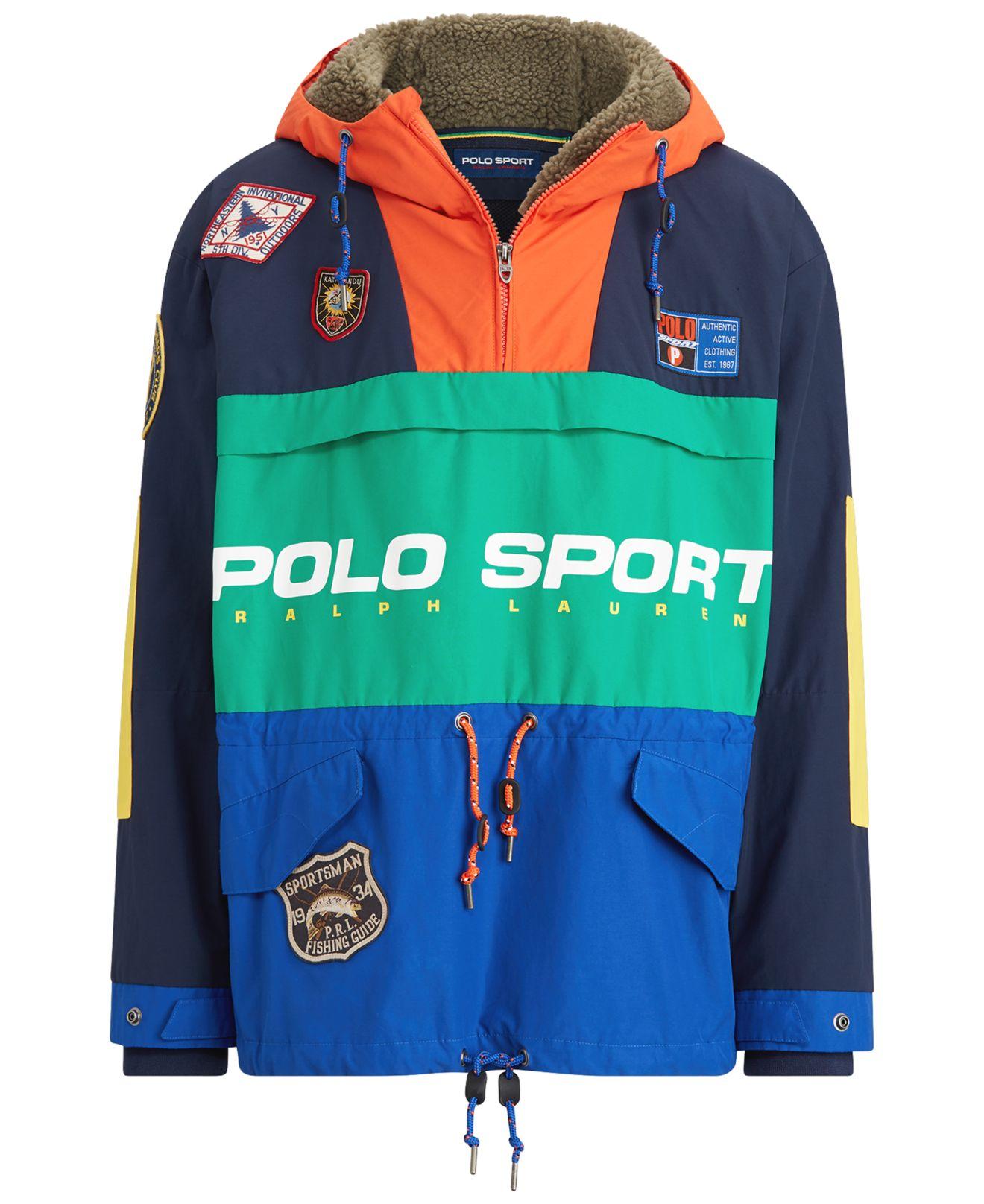 Polo Ralph Lauren Fleece Polo Sport Anorak Jacket in Blue for Men - Lyst