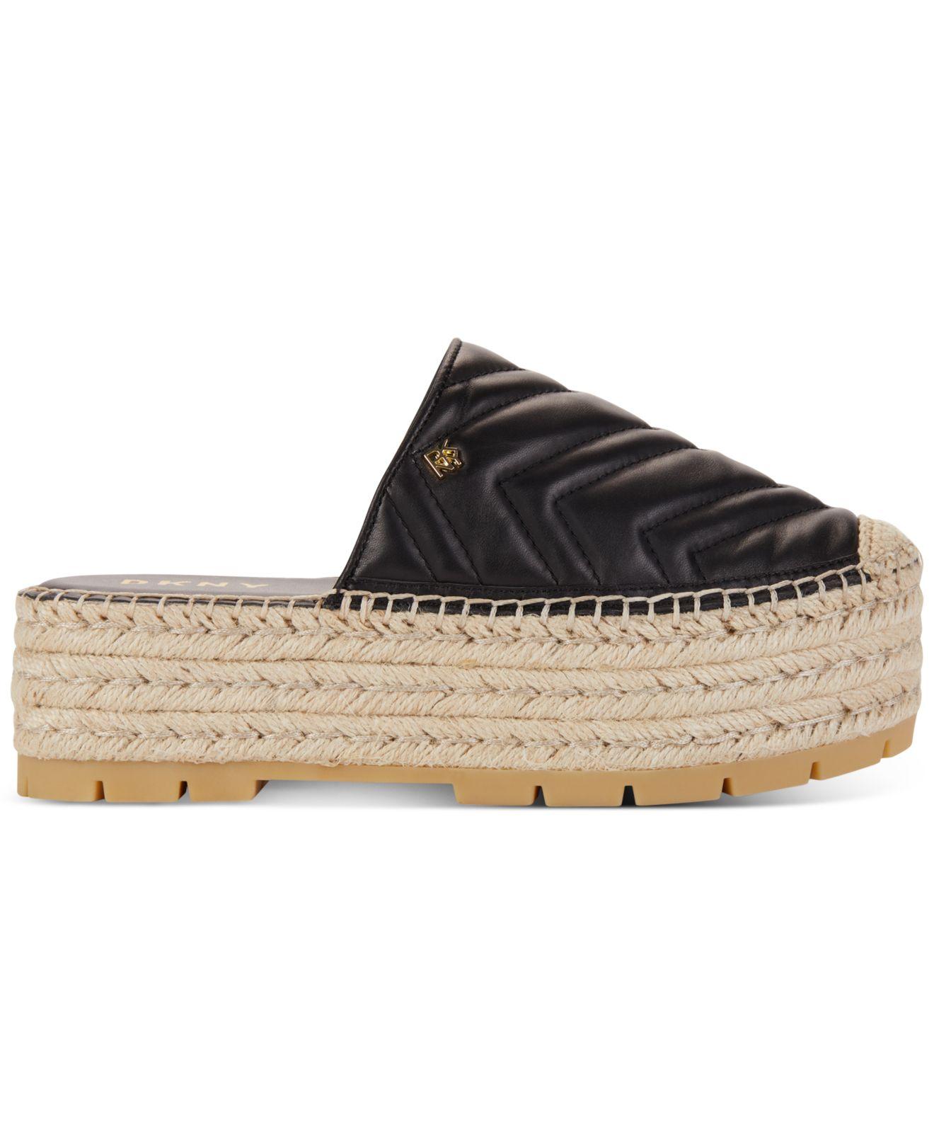 dkny ricki espadrille flatform mules
