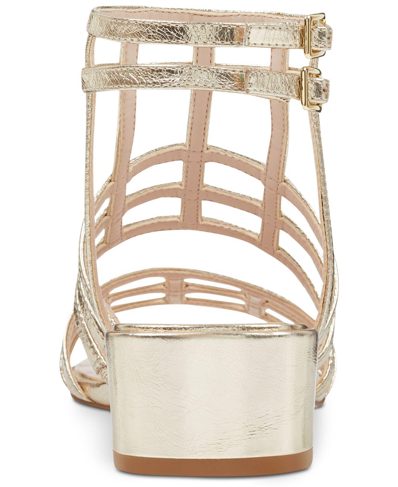 Nine West Leather Xeres Gladiator Sandals in Gold ...