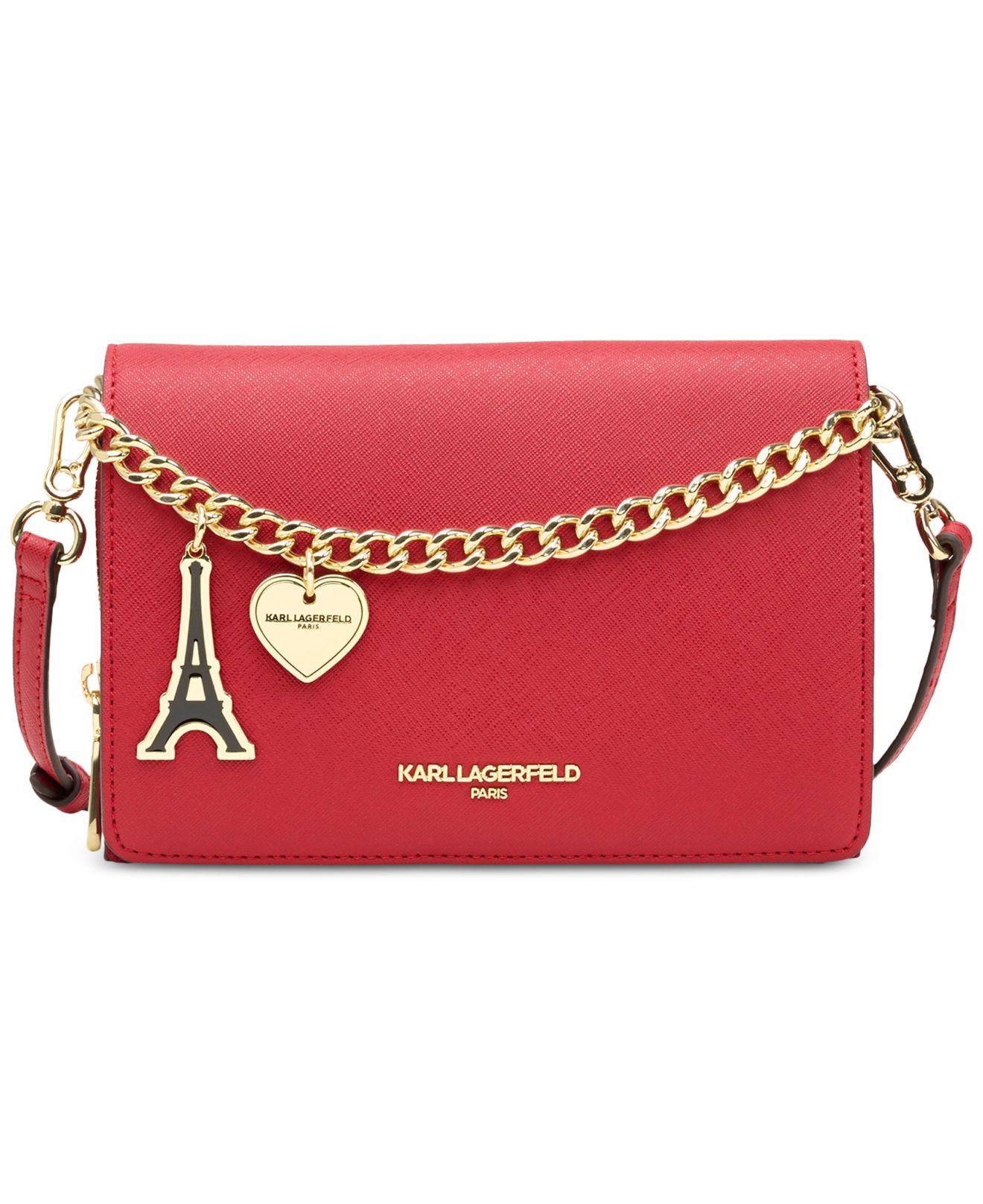 Karl Lagerfeld Gifting Faux Leather Crossbody in Red | Lyst