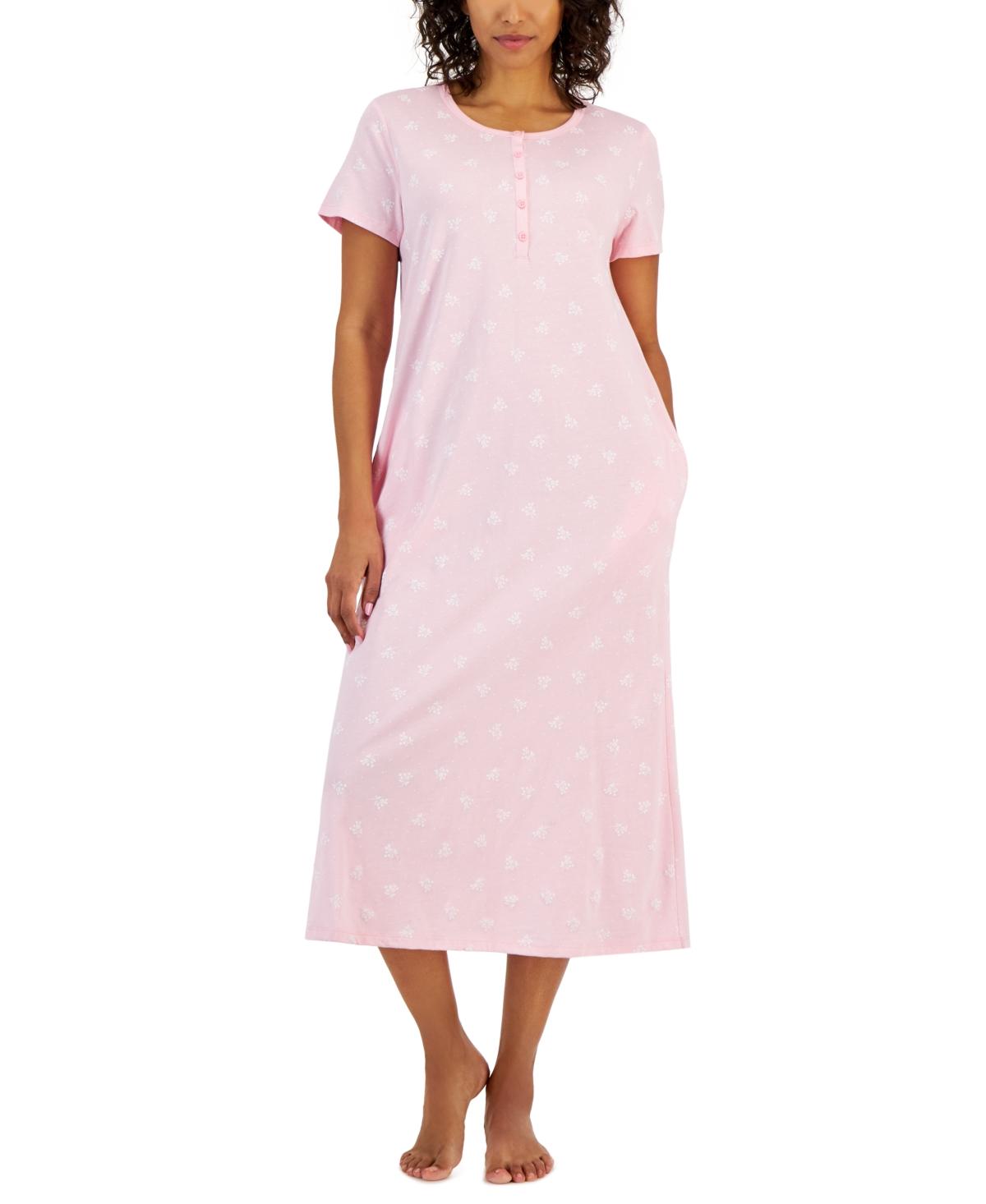 Chemise De Nuit Charter Club – Rayée Rose, Taille L, Mélange Coton, Neuve Sans étiquette