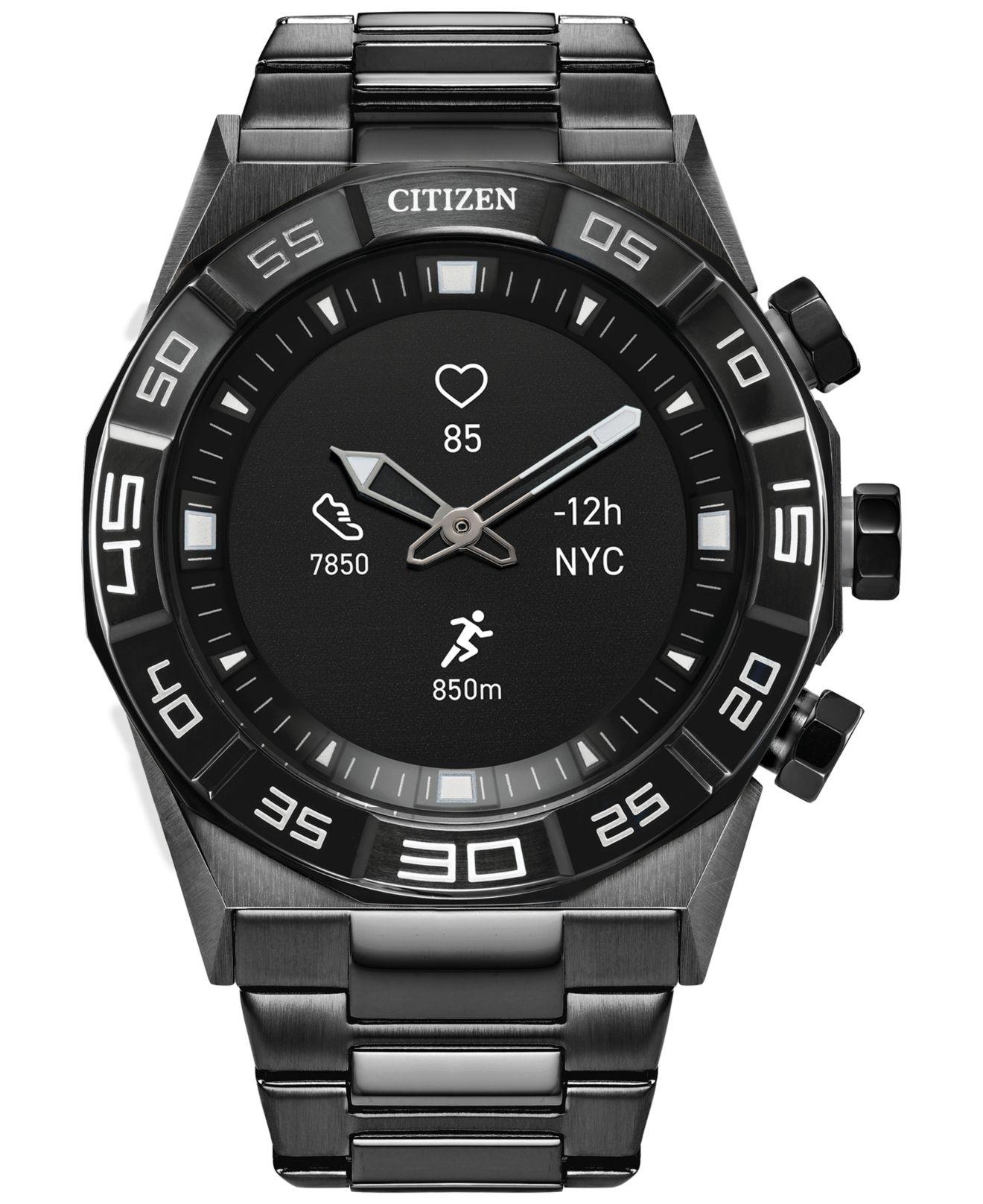 Citizen cz smart hybrid hr grey ion plated stainless steel bracelet