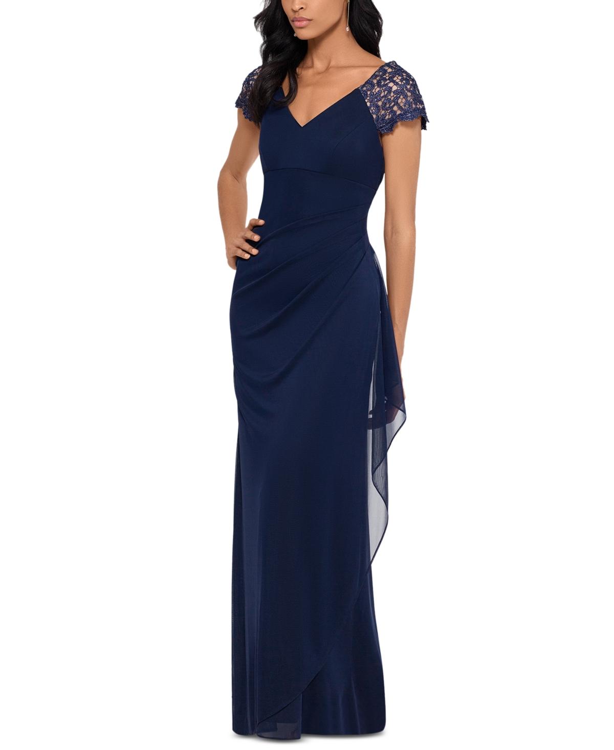 Xscape embroidered sleeveless ball cheap gown