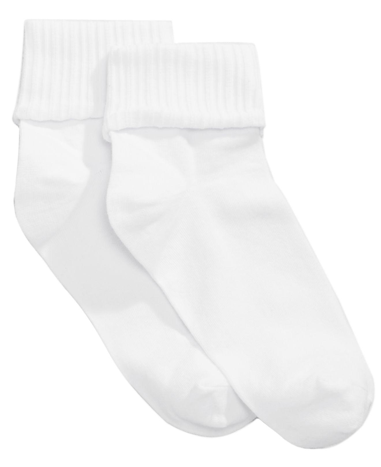 Hue Women's Scalloped Turn-cuff Socks in White - Lyst