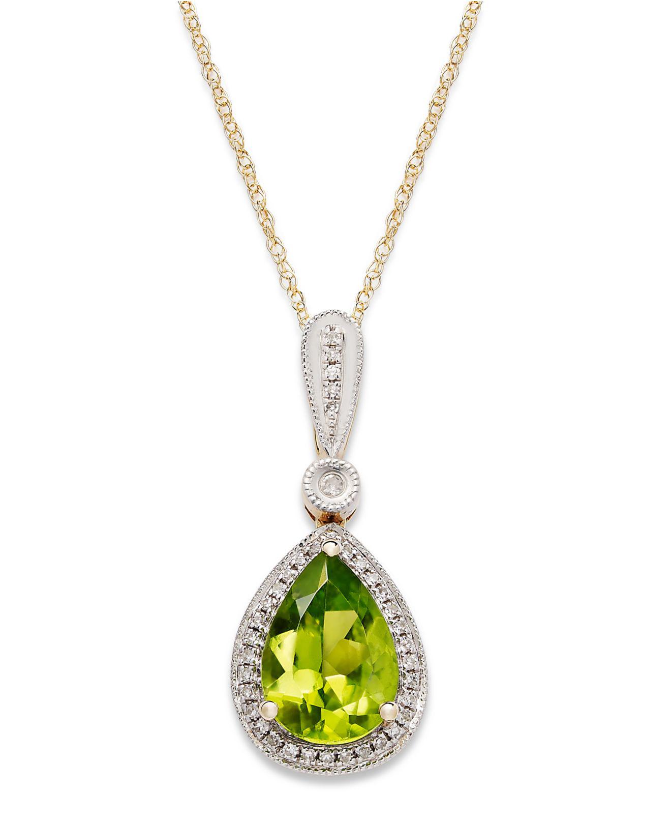 Macy's 14k Gold Necklace, Peridot (1-3/4 Ct. T.w.) And ...