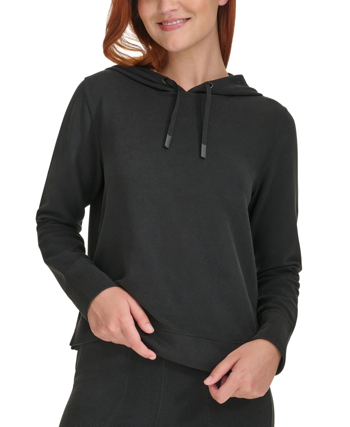 Calvin Klein Performance Waffle-knit Pullover Hoodie in Black Lyst