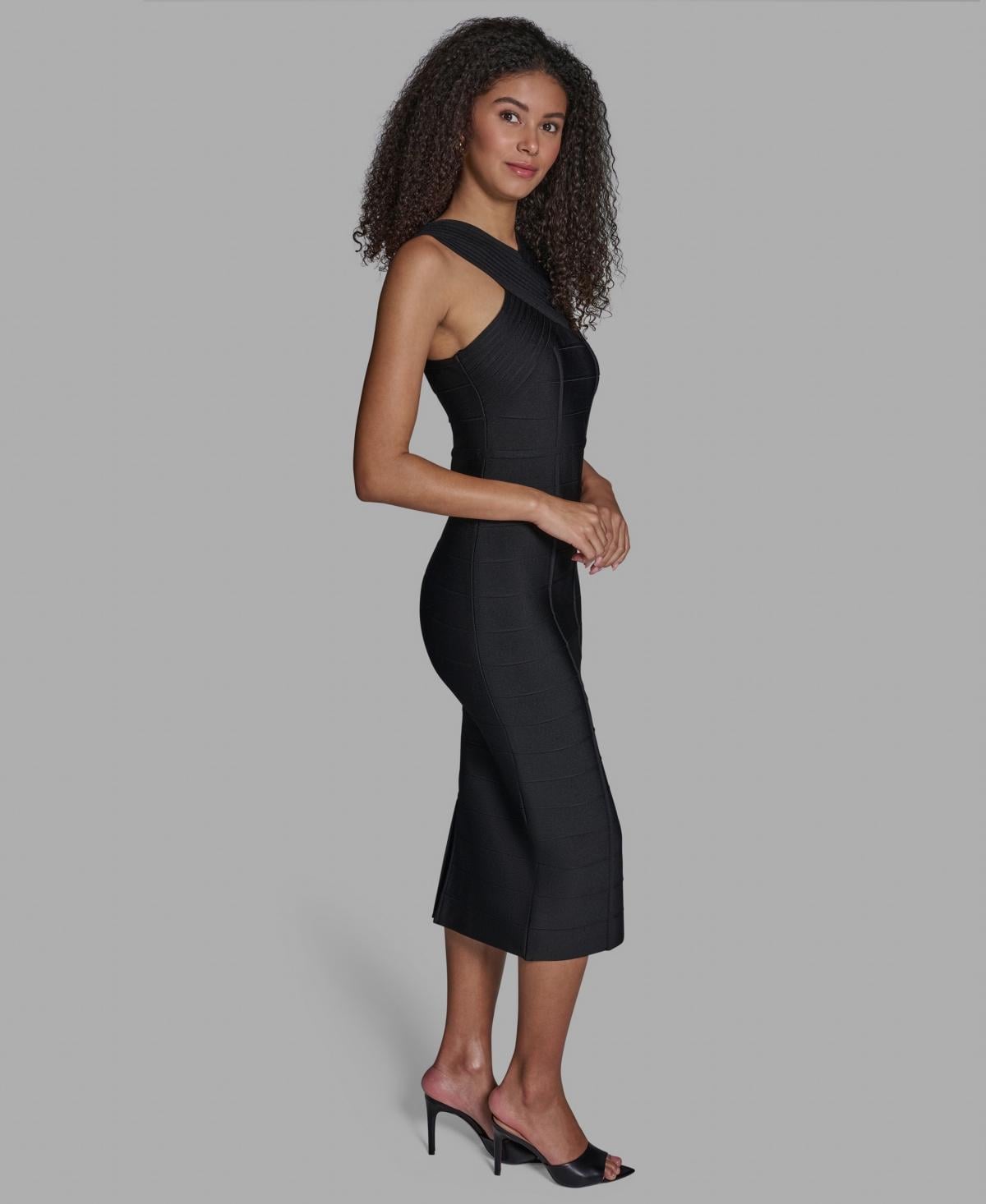 bcbg black bandage dress BCBGMAXAZRIA Criss-cross Halter Neck Midi in size-2XL Cocktail dress Donna Black Maxi Dress Colour:POWDER BLUE