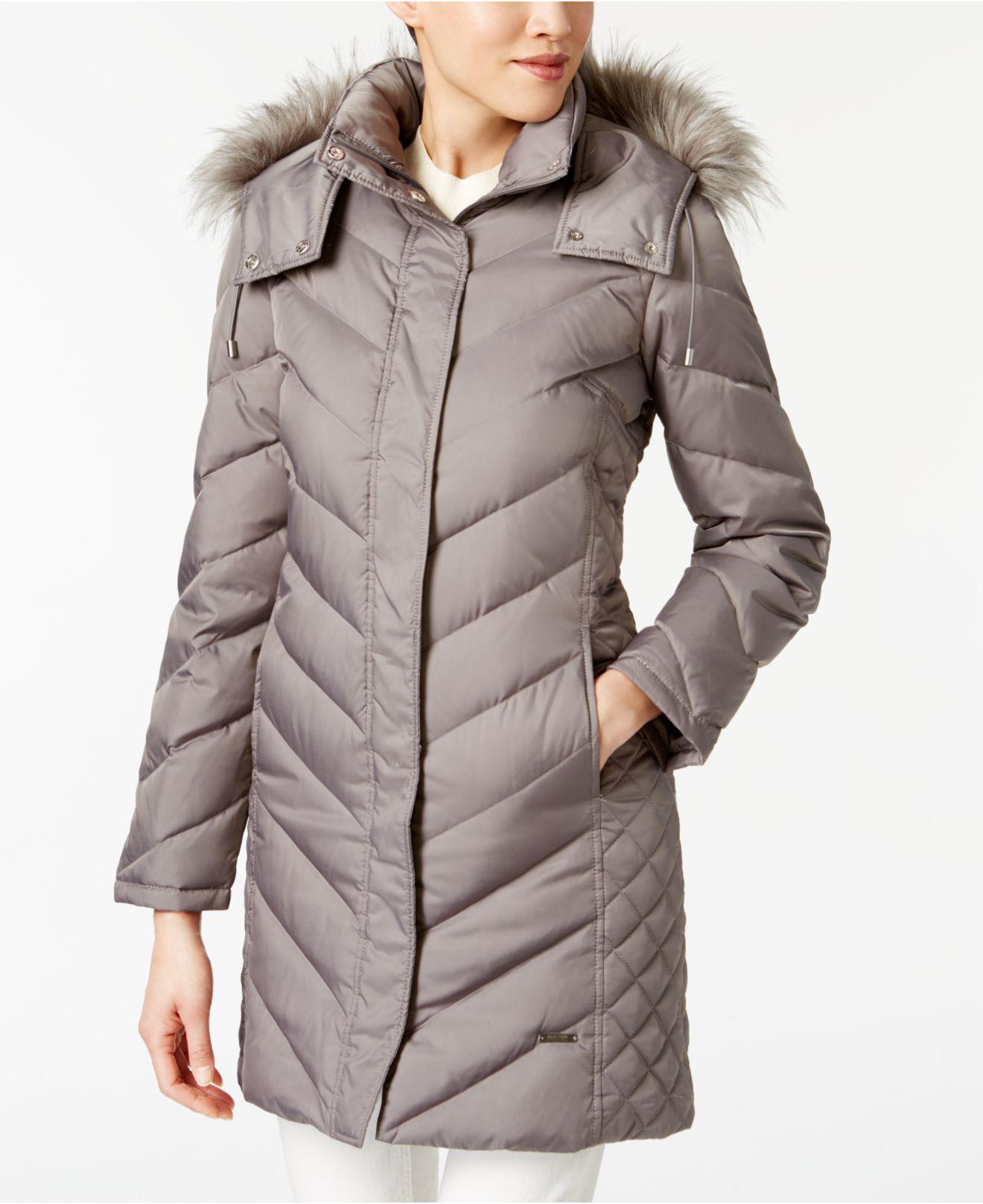 kenneth cole chevron puffer