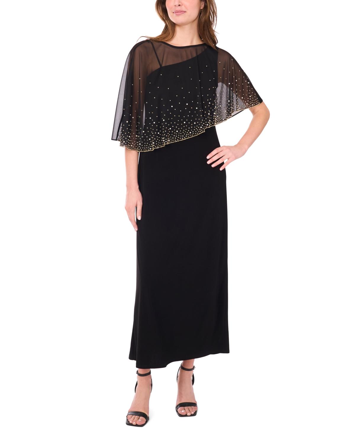 msk beaded strap capelet back dress MSK Beaded-Strap Capelet-Back Dress main image 0