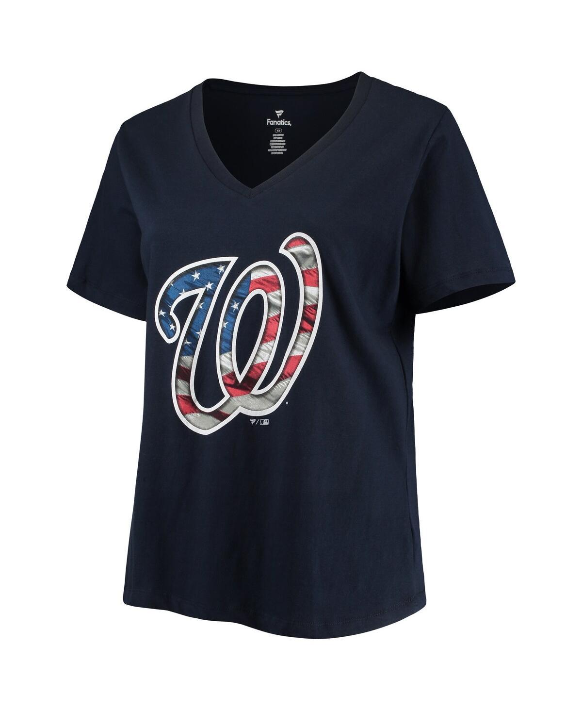Profile Women's Navy Los Angeles Dodgers Plus Banner V-Neck T-Shirt
