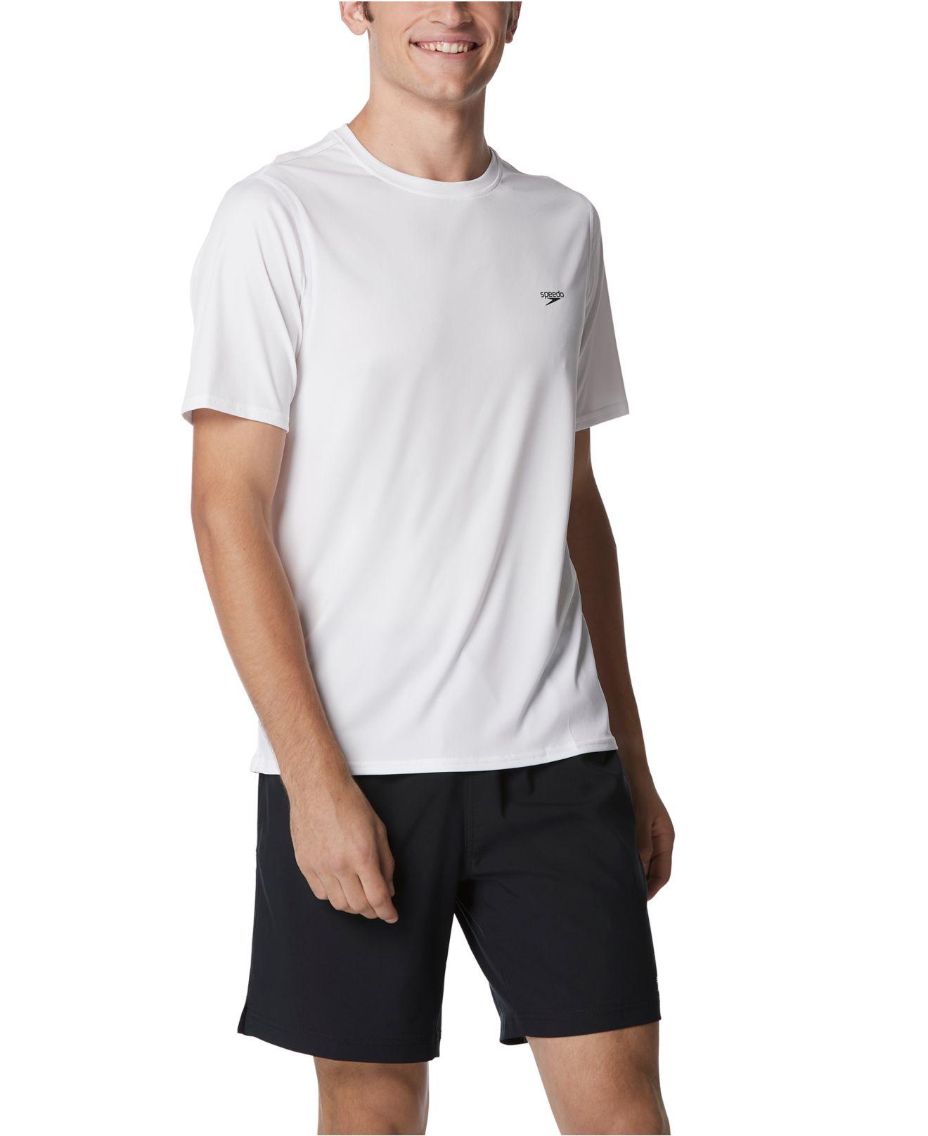 Speedo Short Sleeve Crewneck Graphic Swim T-shirt in White for Men | Lyst