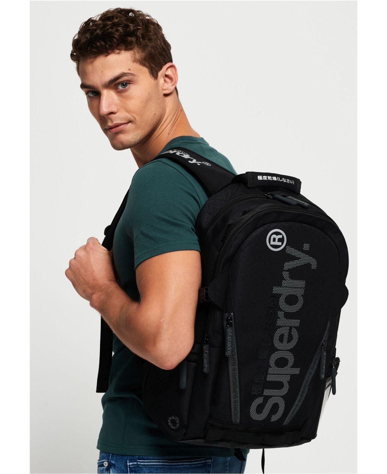 superdry black backpack