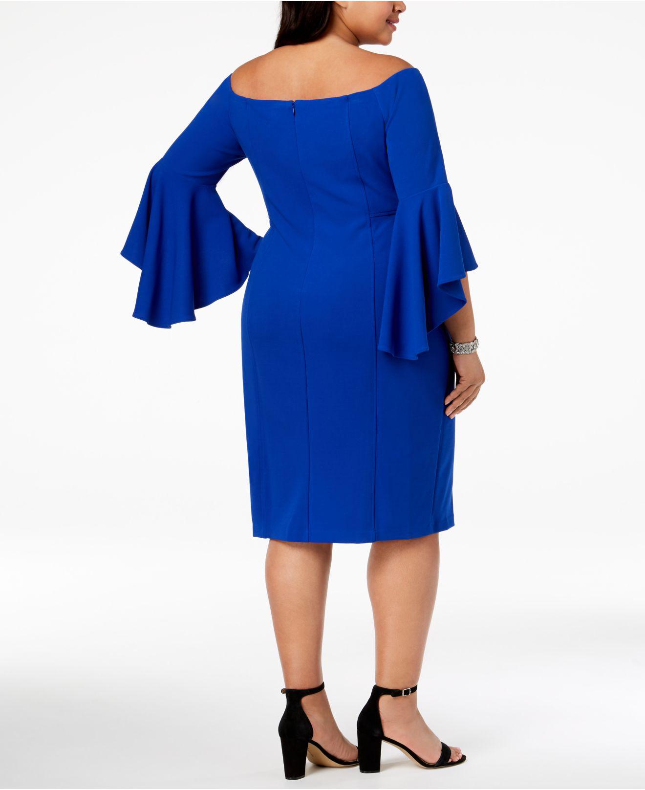 macy's royal blue dress plus size