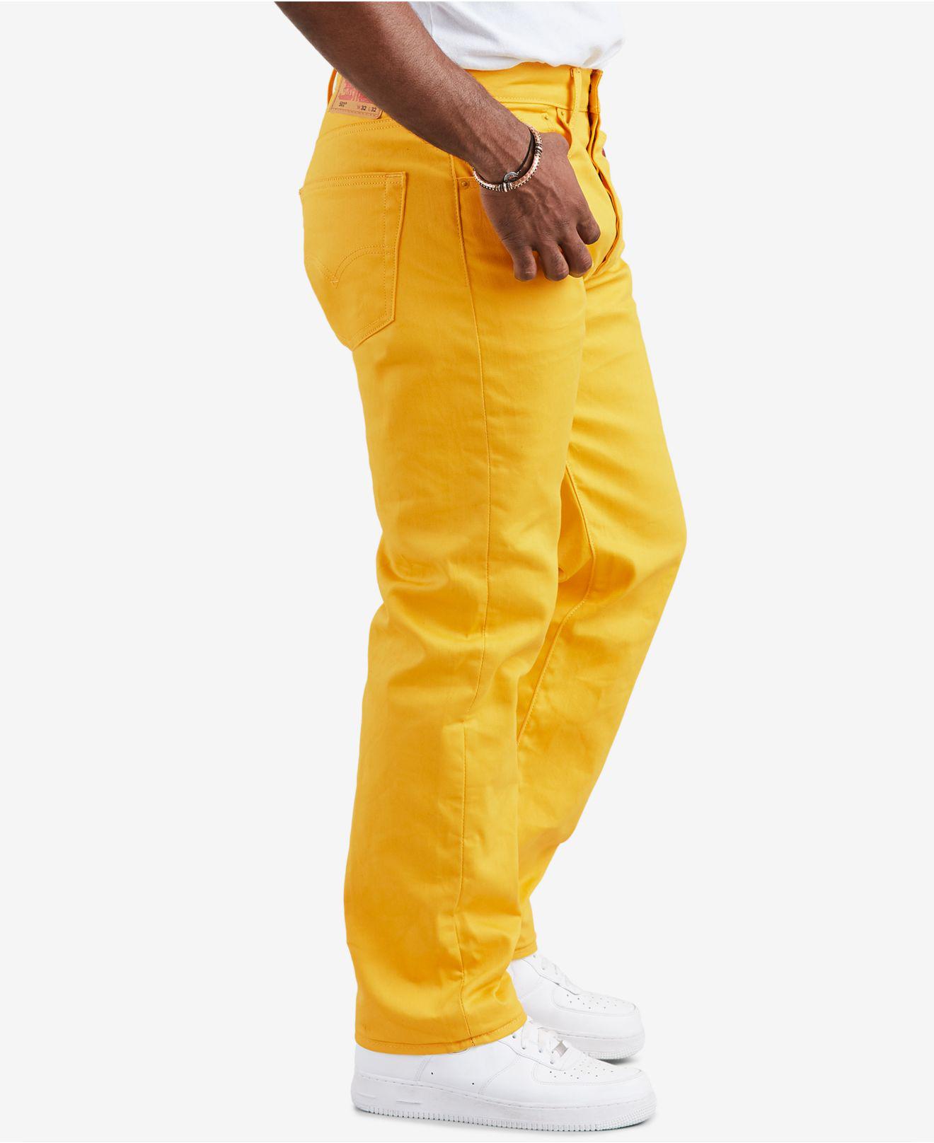Levi's Denim 501 Original Fit Jeans in Yellow for Men - Lyst