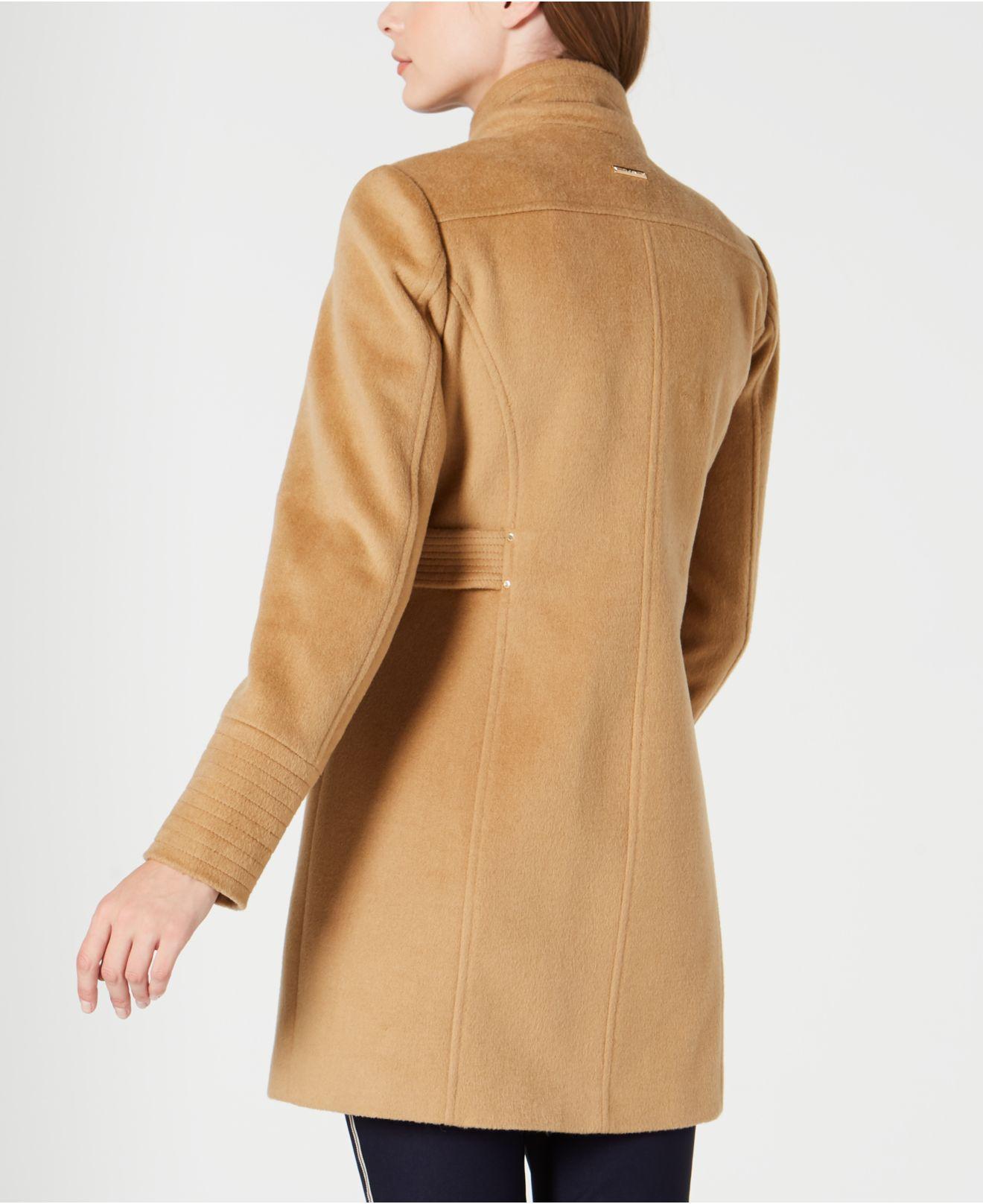 Vince Camuto Wool Hooded Walker Coat in Camel (Natural) Lyst