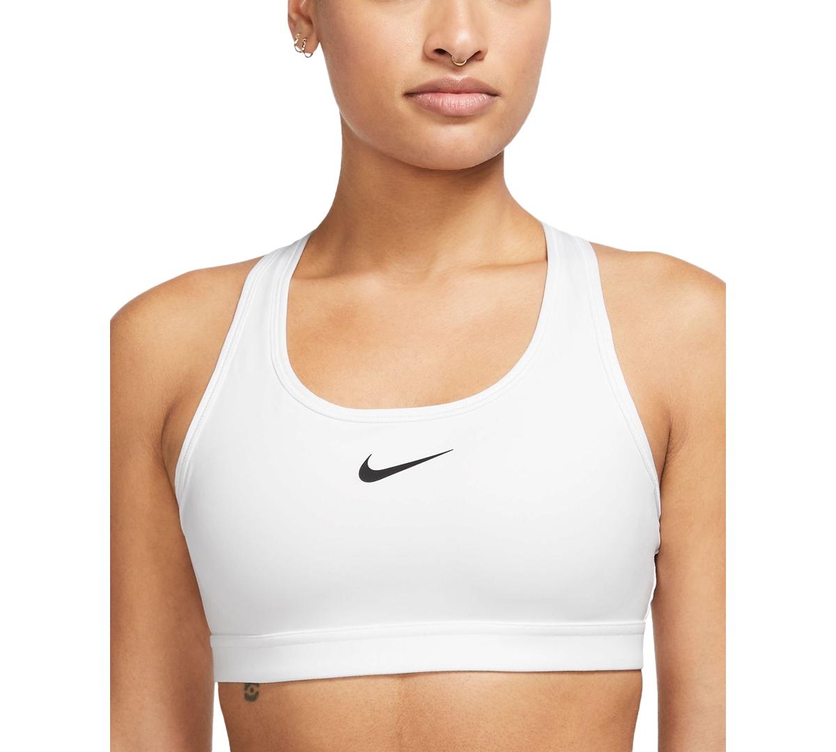 Nike Swoosh Padded Medium-impact Sports Bra in White