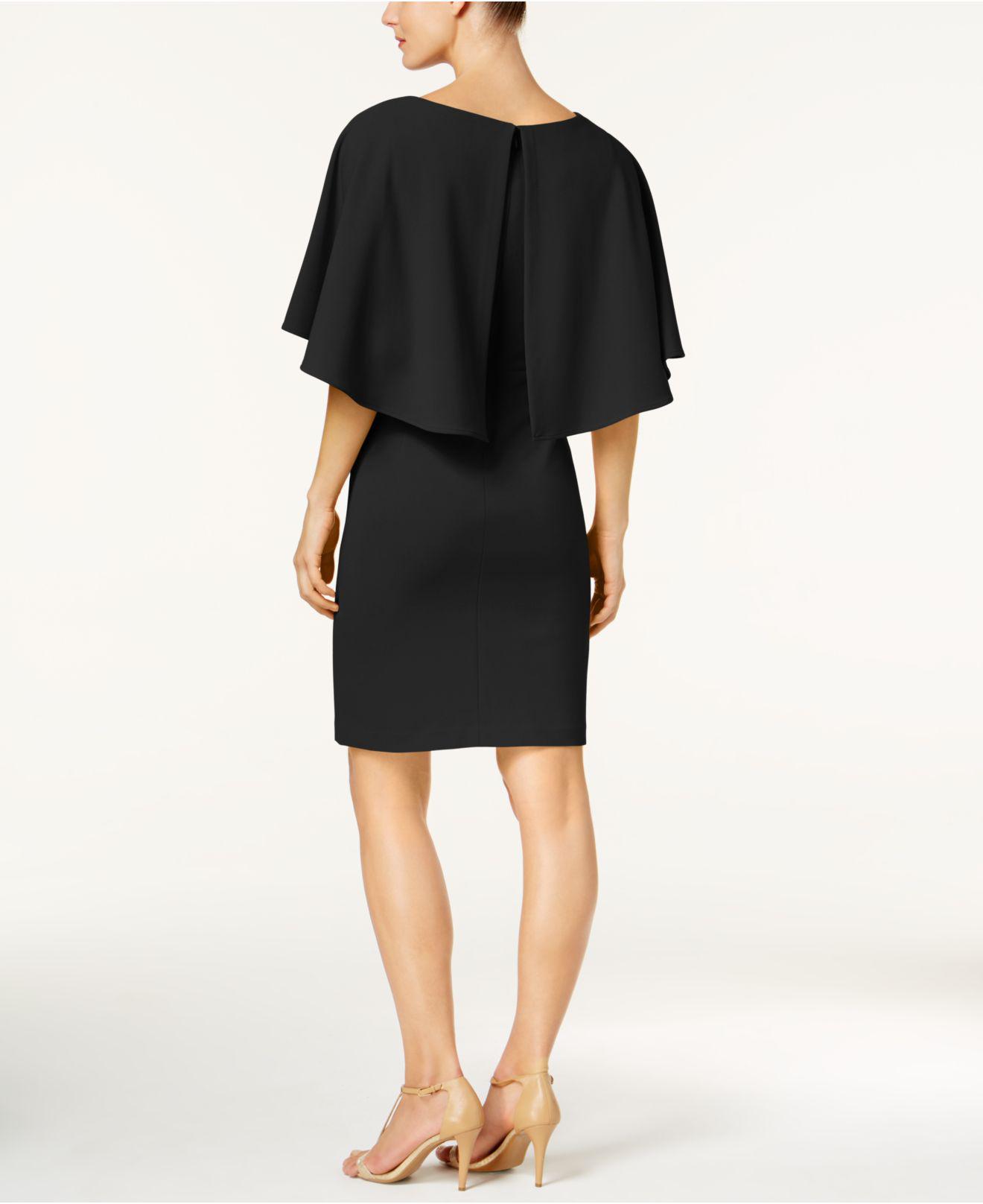 calvin klein popover cape dress