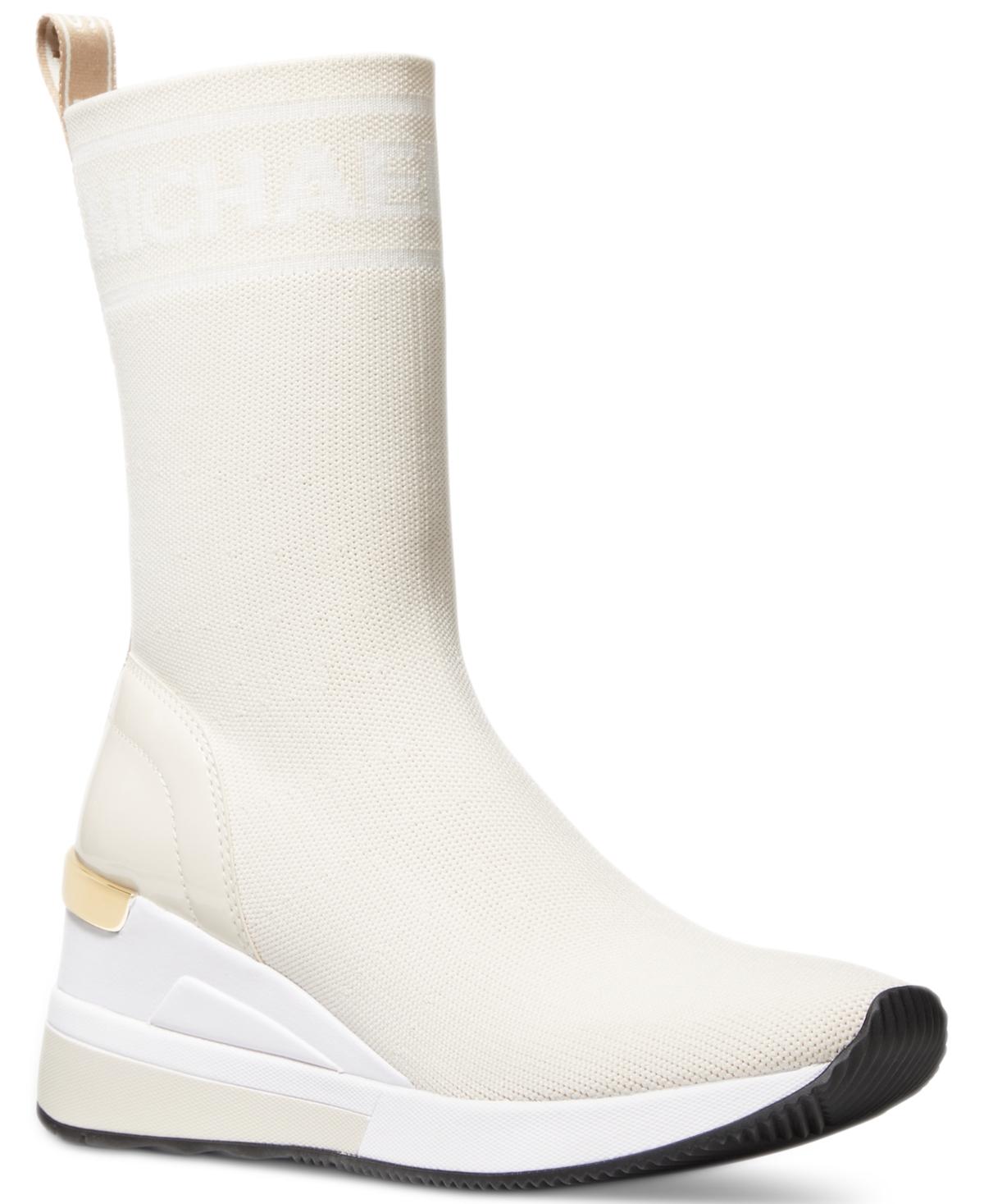 Michael Kors Skyler Sock Bootie Sneakers in White | Lyst